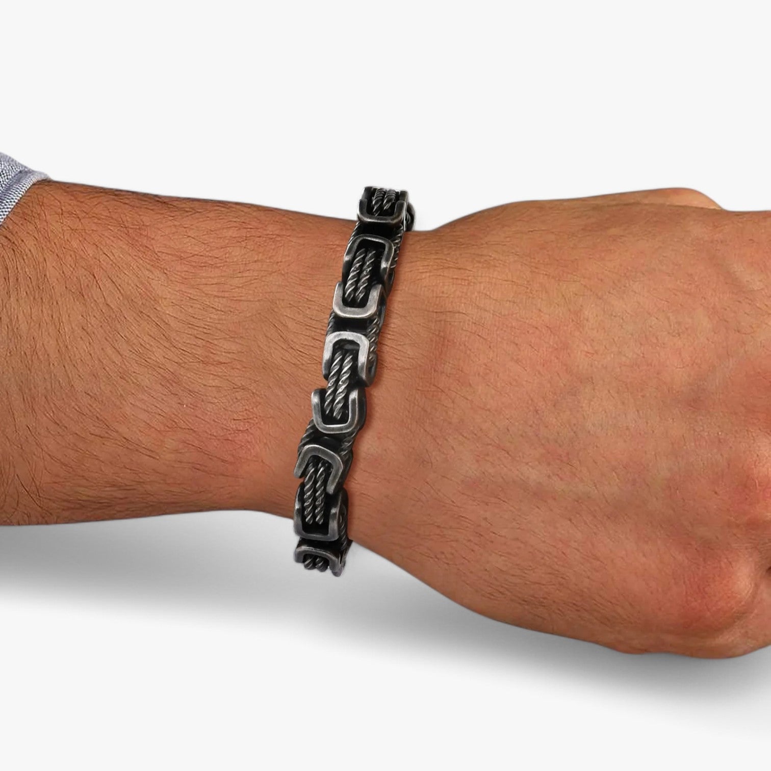 Robusto e Senza Tempo – Bracciale Maschile Chunky Bizantino Uomo - - bizantino bracciale BRACELETS chunky jewelry maschile mens bracelet robusto robusto tempo tempo - Concept Palermo