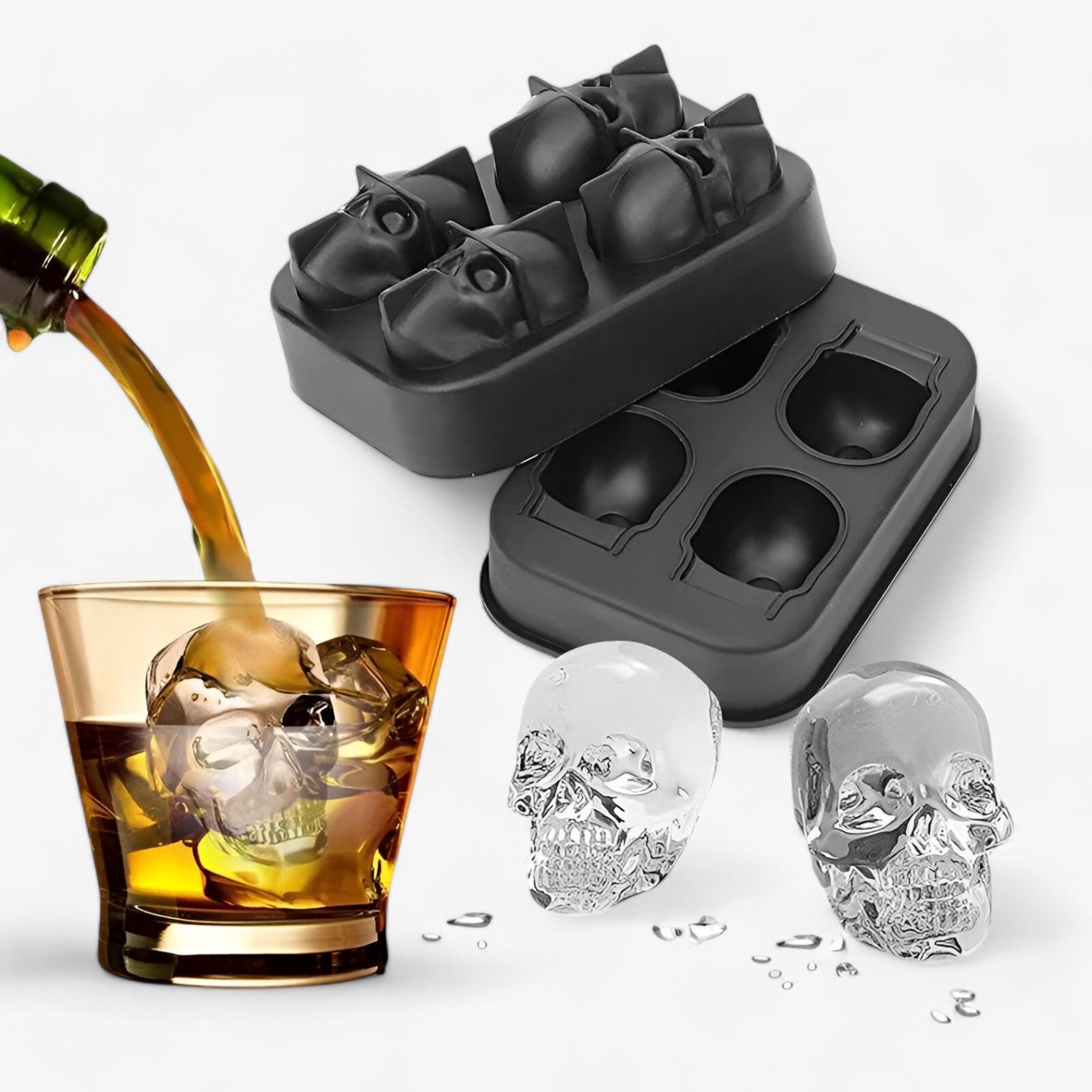 Stampo per ghiaccio 3D a forma di teschio con imbuto per bevande e cocktail creativi - - bevande cocktail creativi forma ghiaccio imbuto Kitchen kitchen & dining kitchen accessory kitchen tools stampo - Concept Palermo