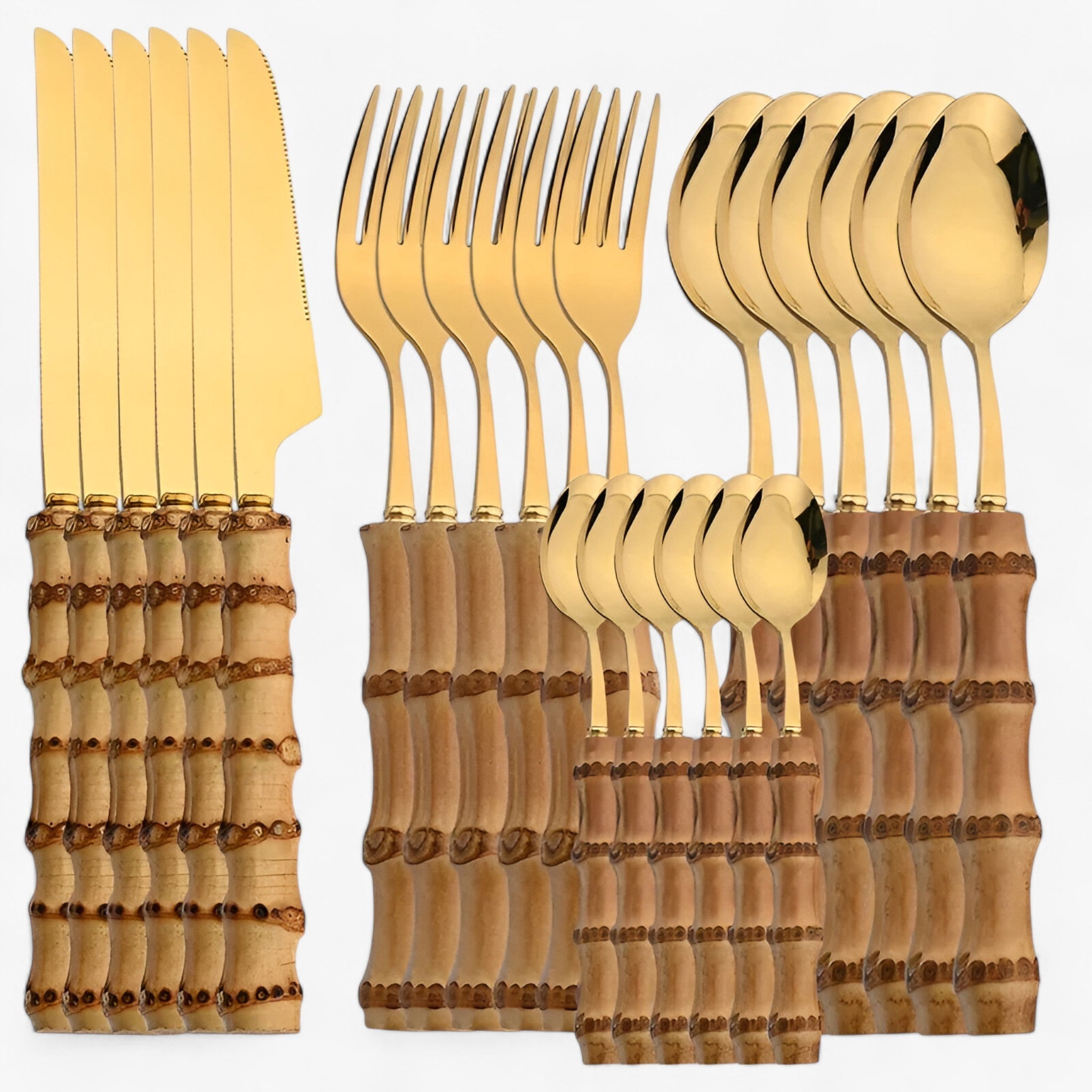 Set di posate in bambù riutilizzabile per picnic e viaggi, ecologico e sostenibile - - bambù home & garden huis & tuin posate posate bambù riutilizzabile sostenibile - Concept Palermo