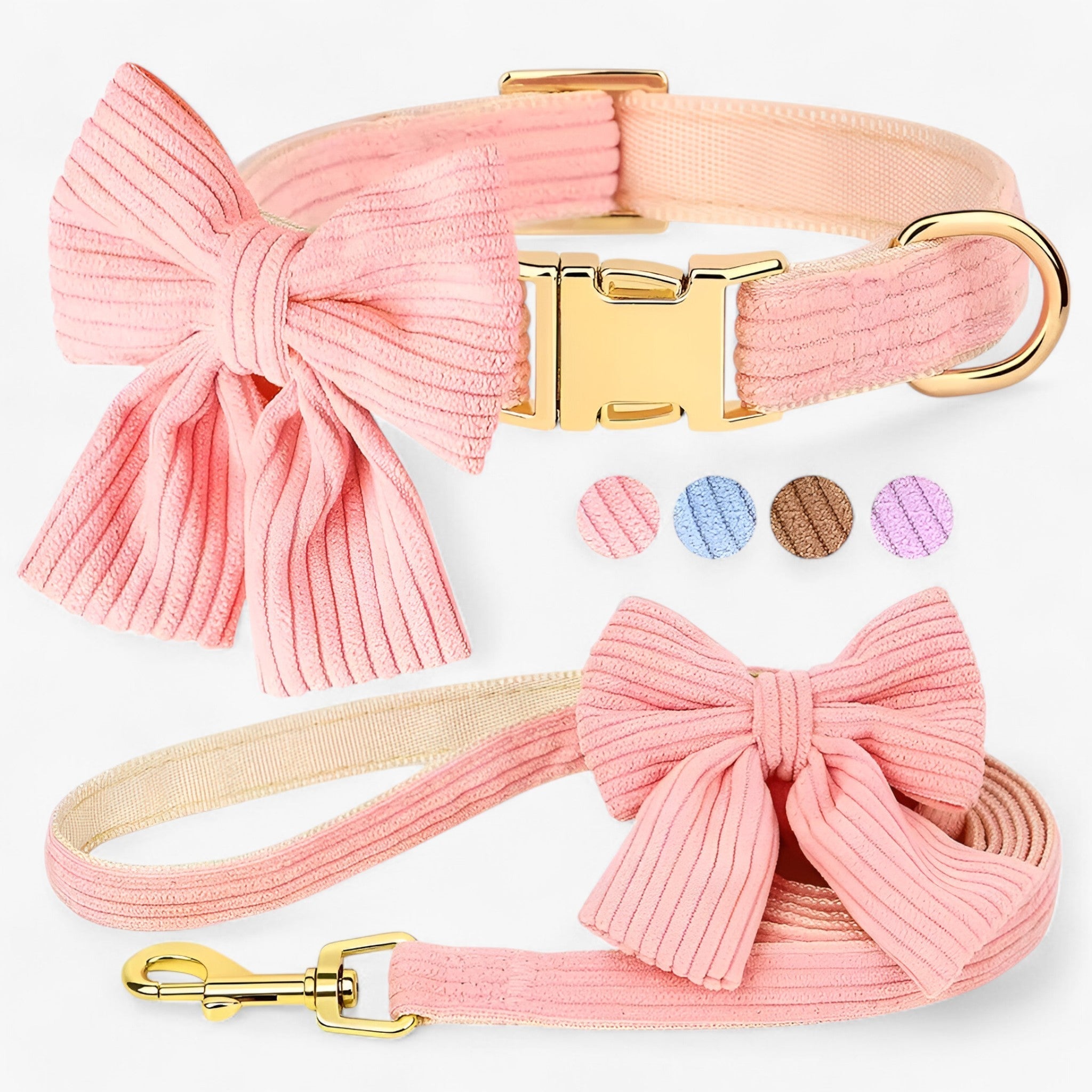 Set Collare e Guinzaglio Rosa Chiaro per Cani Piccoli e Medi - - cani chiaro collare collare guinzaglio guinzaglio medi pets & supplies piccoli - Concept Palermo