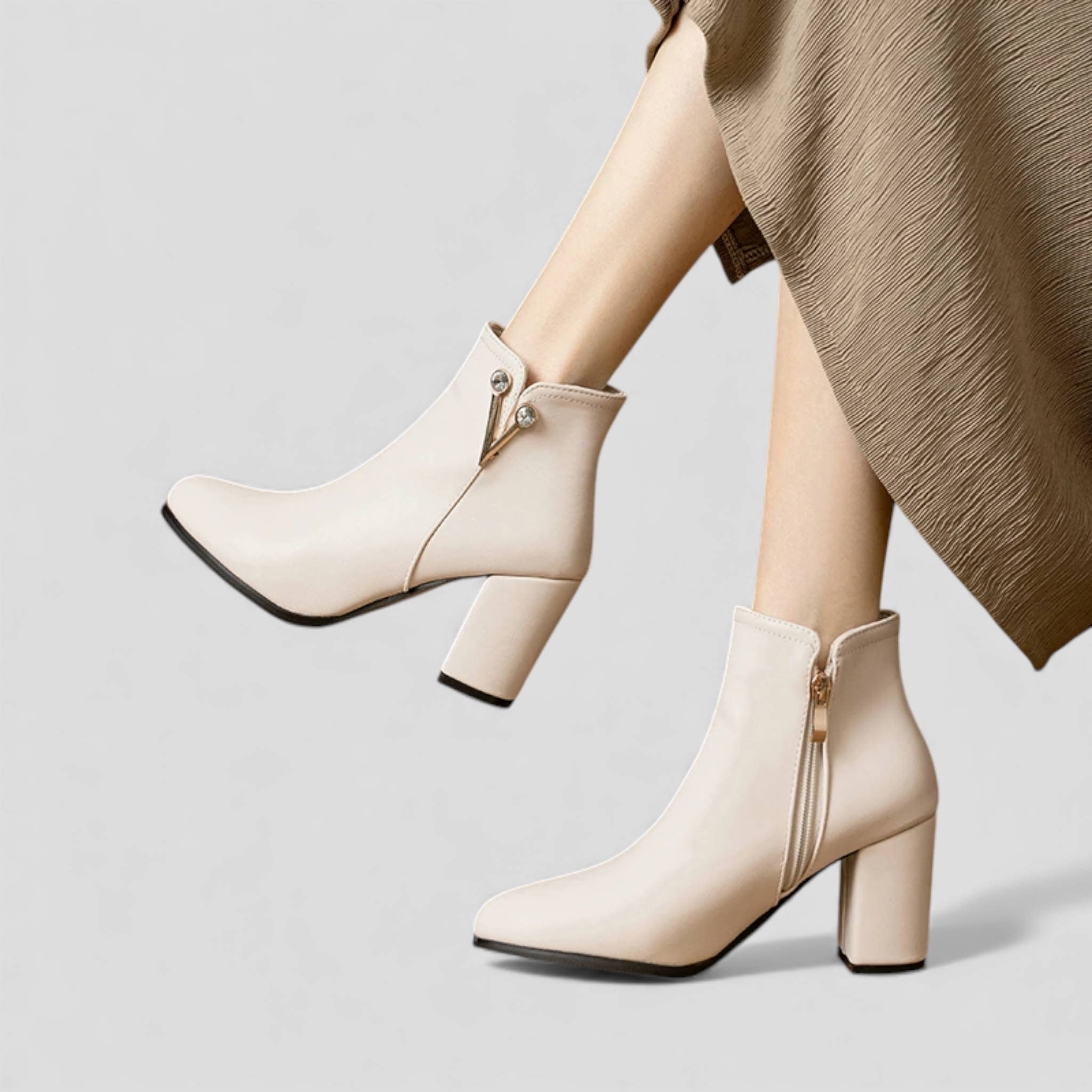 Stivaletti alla caviglia con dettagli in cristallo e zip laterale Pelle - - alla BOOTS Boots & Shoes caviglia cristallo dettagli laterale pelle shoes stivaletti - Concept Palermo