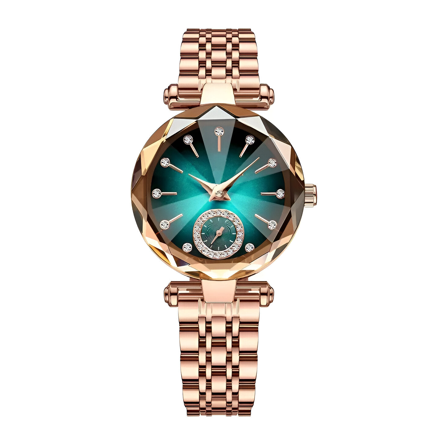 Orologio da donna in acciaio con diamanti e impermeabile - Verde oro - acciaio diamanti donna female watch impermeabile orologio orologio donna watch for women watches - Concept Palermo