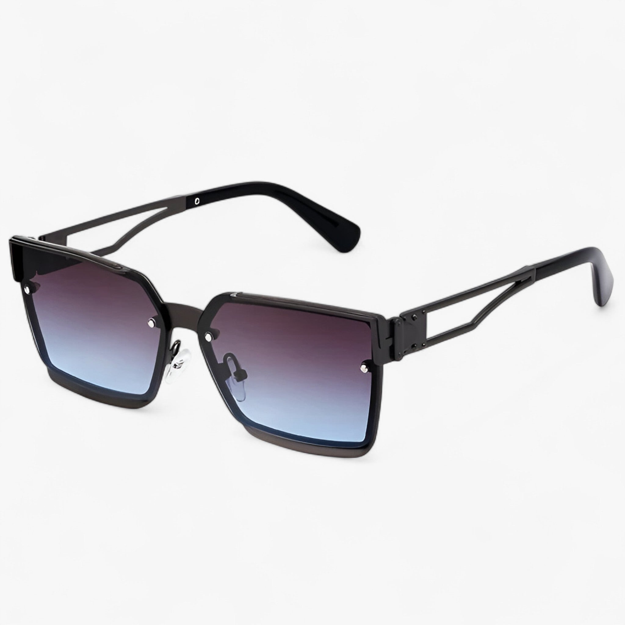 Occhiali da sole quadrati vintage punk con montatura in metallo Uomo - Grigio Blu - Fashion Sunglasses men sunglasses polarized mens sunglasses metallo montatura occhiali occhiali sole Polarized man sunglasses punk quadrati sole sunglasses sunglasses polarized men - Concept Palermo