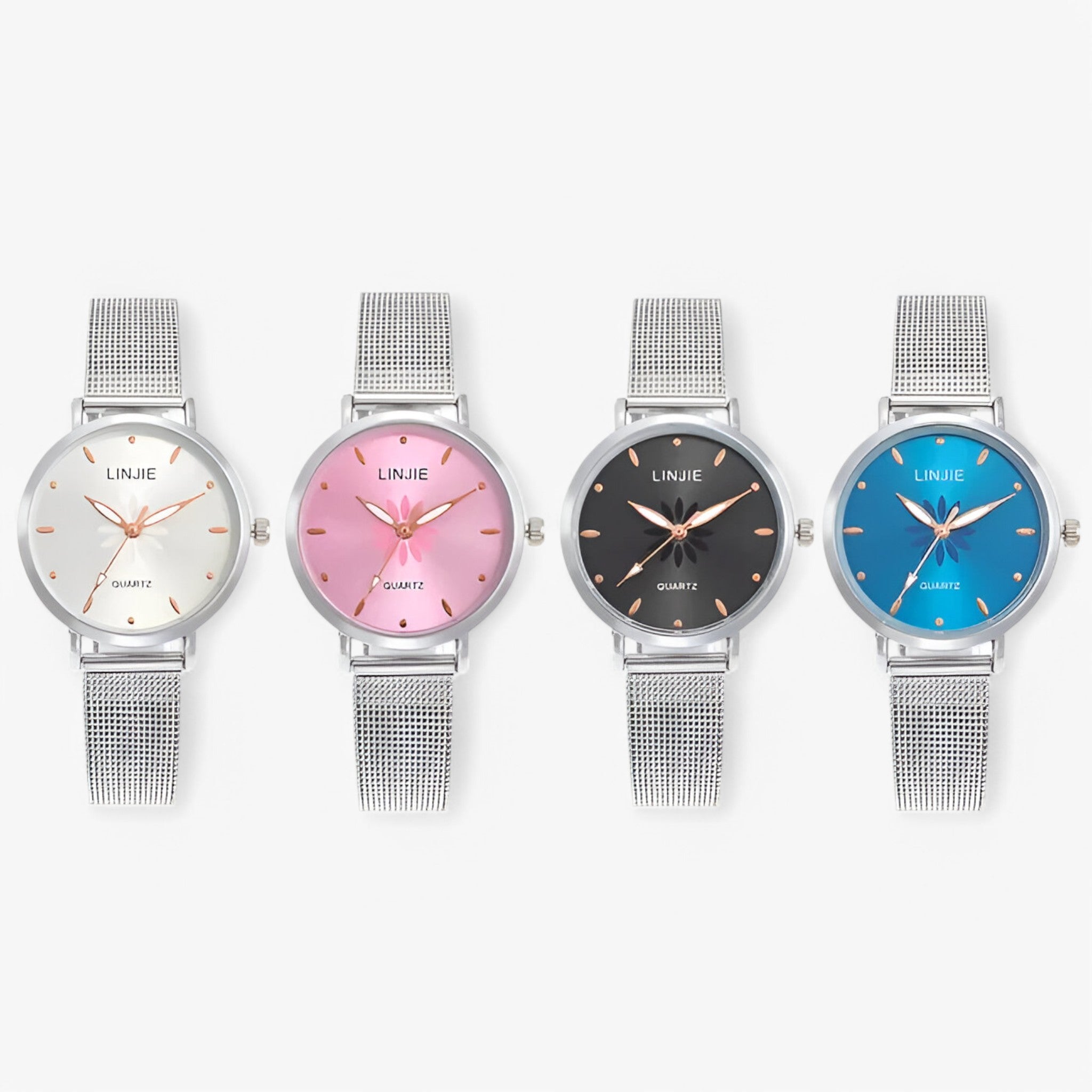 Orologio minimalista in argento con fiori e cinturino in acciaio - - acciaio cinturino female watch fiori minimalista orologio orologio minimalista watch for women watches - Concept Palermo
