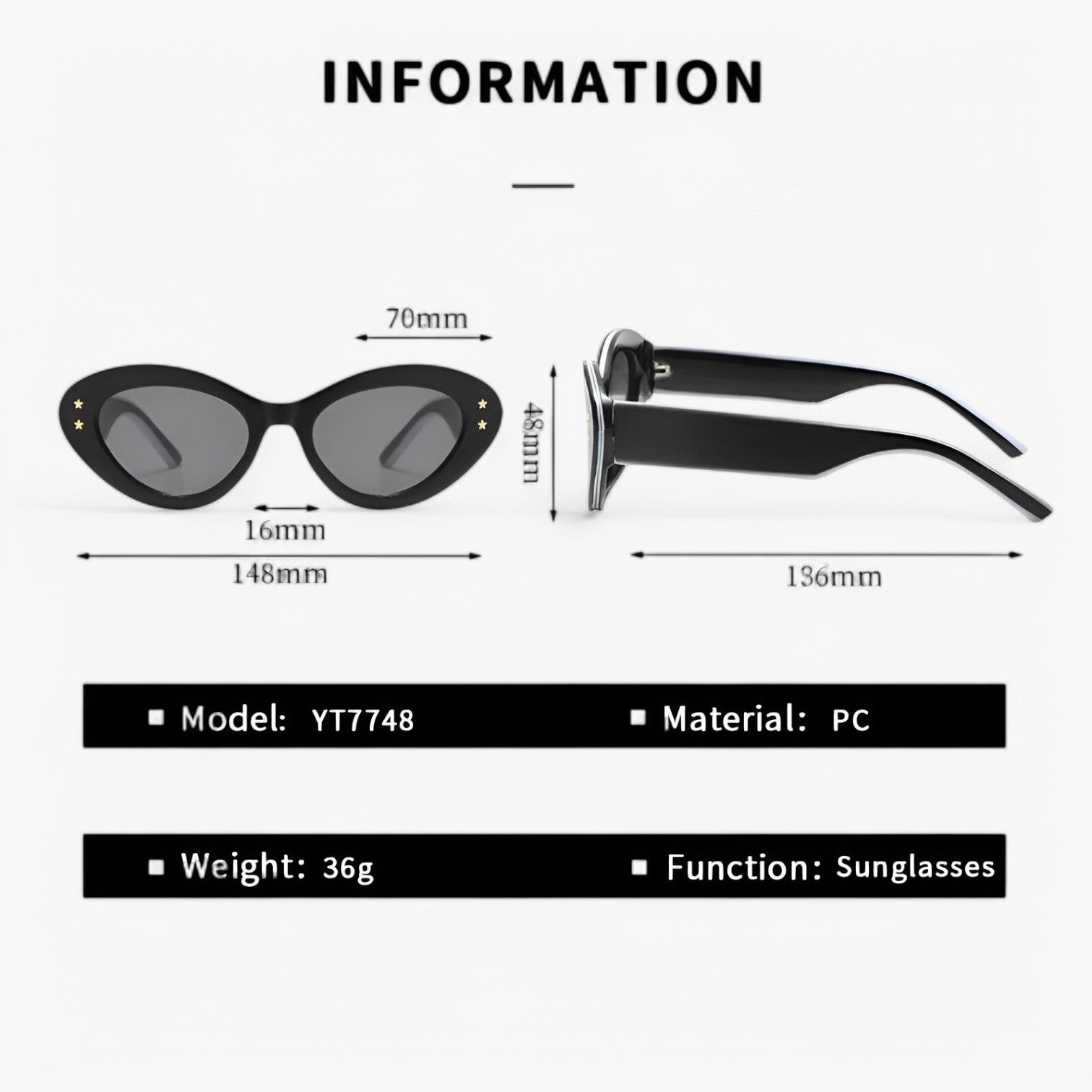 Occhiali da sole retro con protezione UV400 - - Cat Eye Sunglasses Fashion Sunglasses occhiali occhiali sole polarized sunglasses women protezione retro sole sunglasses - Concept Palermo