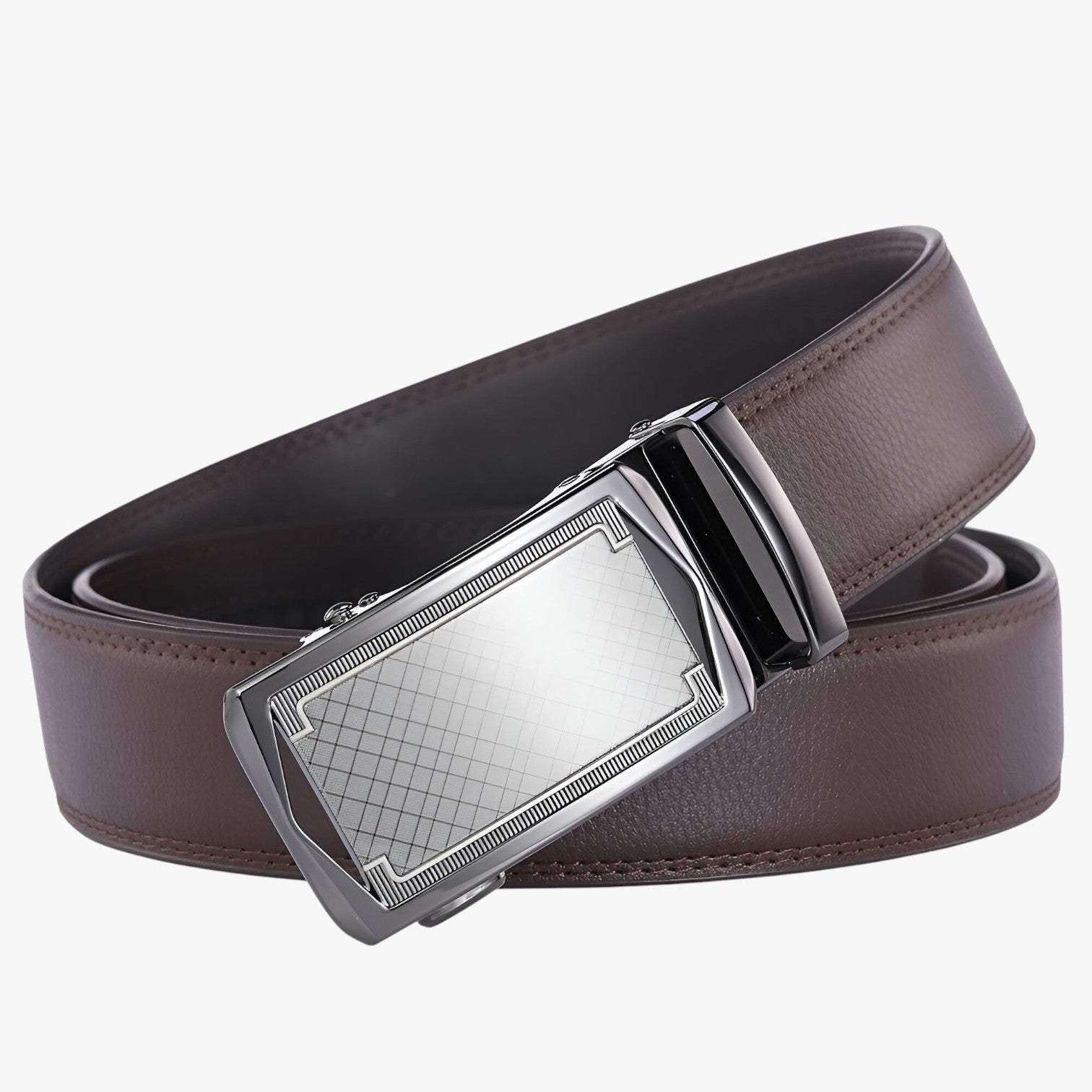 Cintura Uomo Automatica in Pelle Nera Regolabile per Ogni Occasione Elegante - Marrone 074 - automatica Belts cintura cintura automatica men's belt occasione ogni uomo waist belt for women Womens belt - Concept Palermo
