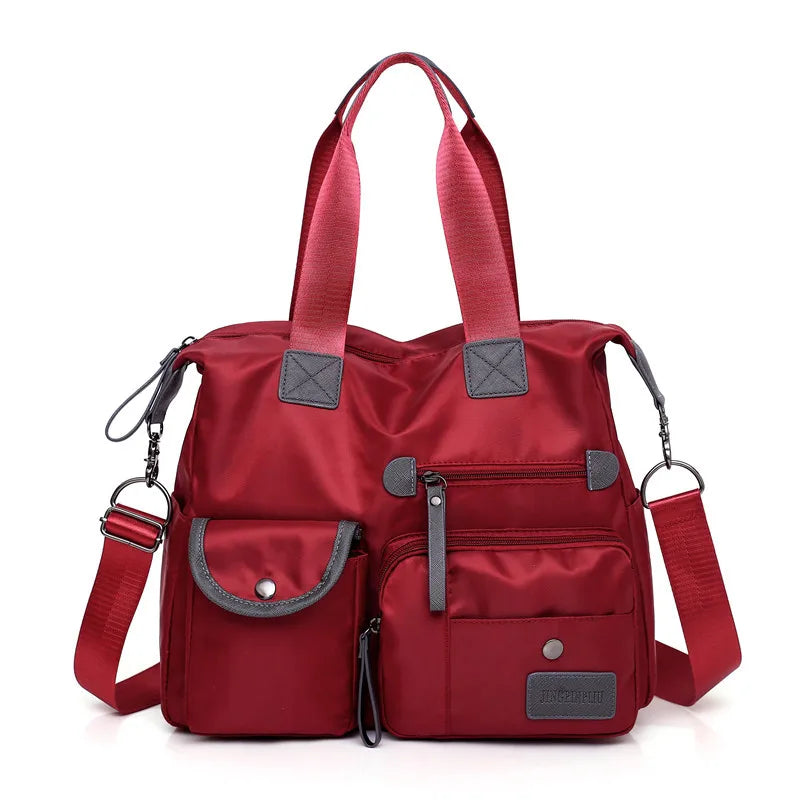Borsa a Spalla in Nylon Impermeabile con Grande Capacità - Rosso - bags borsa borsa spalla capacità handbags impermeabile nylon spalla Women's handbags - Concept Palermo