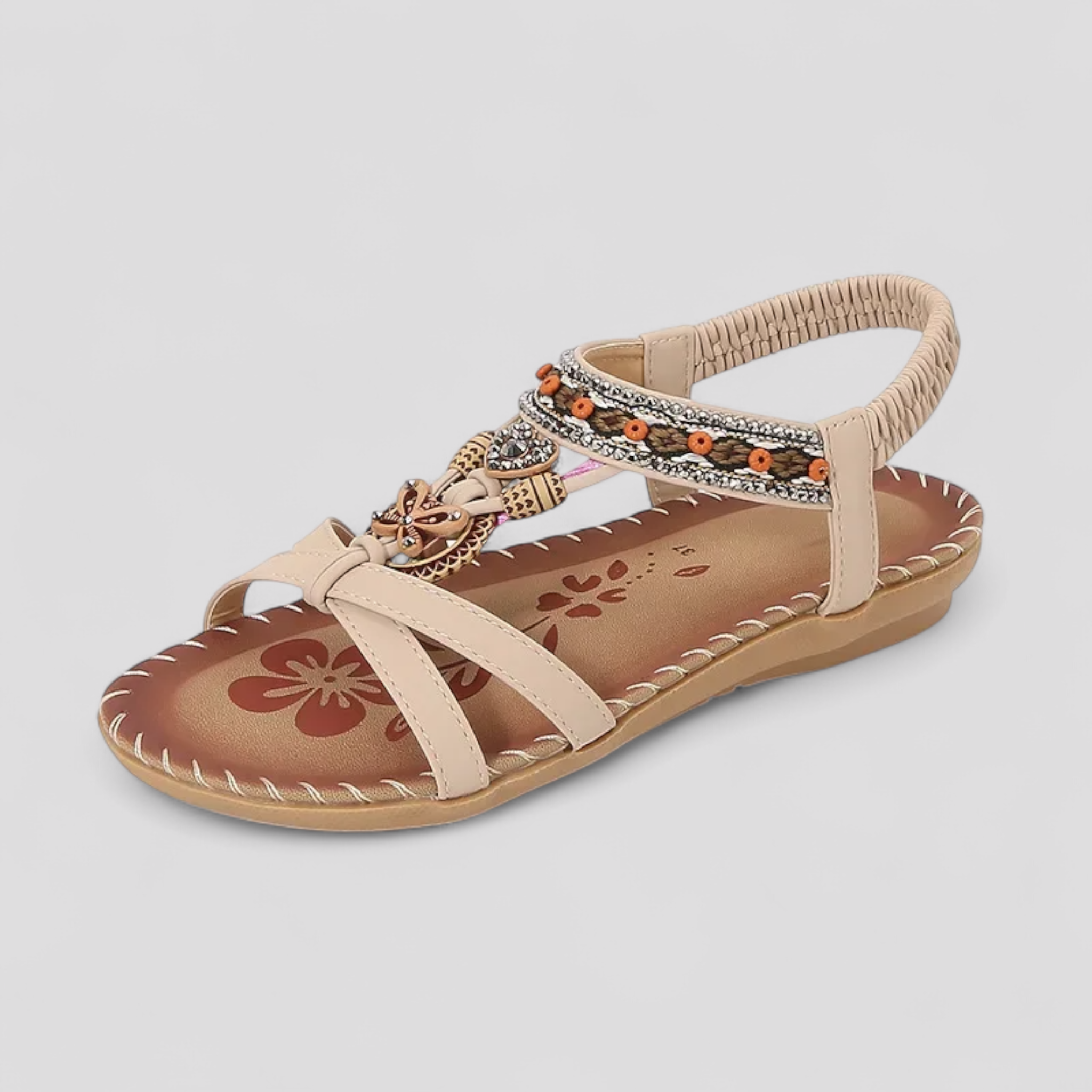 Sandali Bassi Donna Comodi in Pelle Neri - Eleganti e Versatili - Beige - bassi comodi donna sandali sandali antiscivolo sandali comfort sandali con cinturino sandali donna sandali eleganti sandali estivi sandali leggeri sandali ortopedici sandali vegan sandals scarpe da passeggio scarpe sostenibili - Concept Palermo