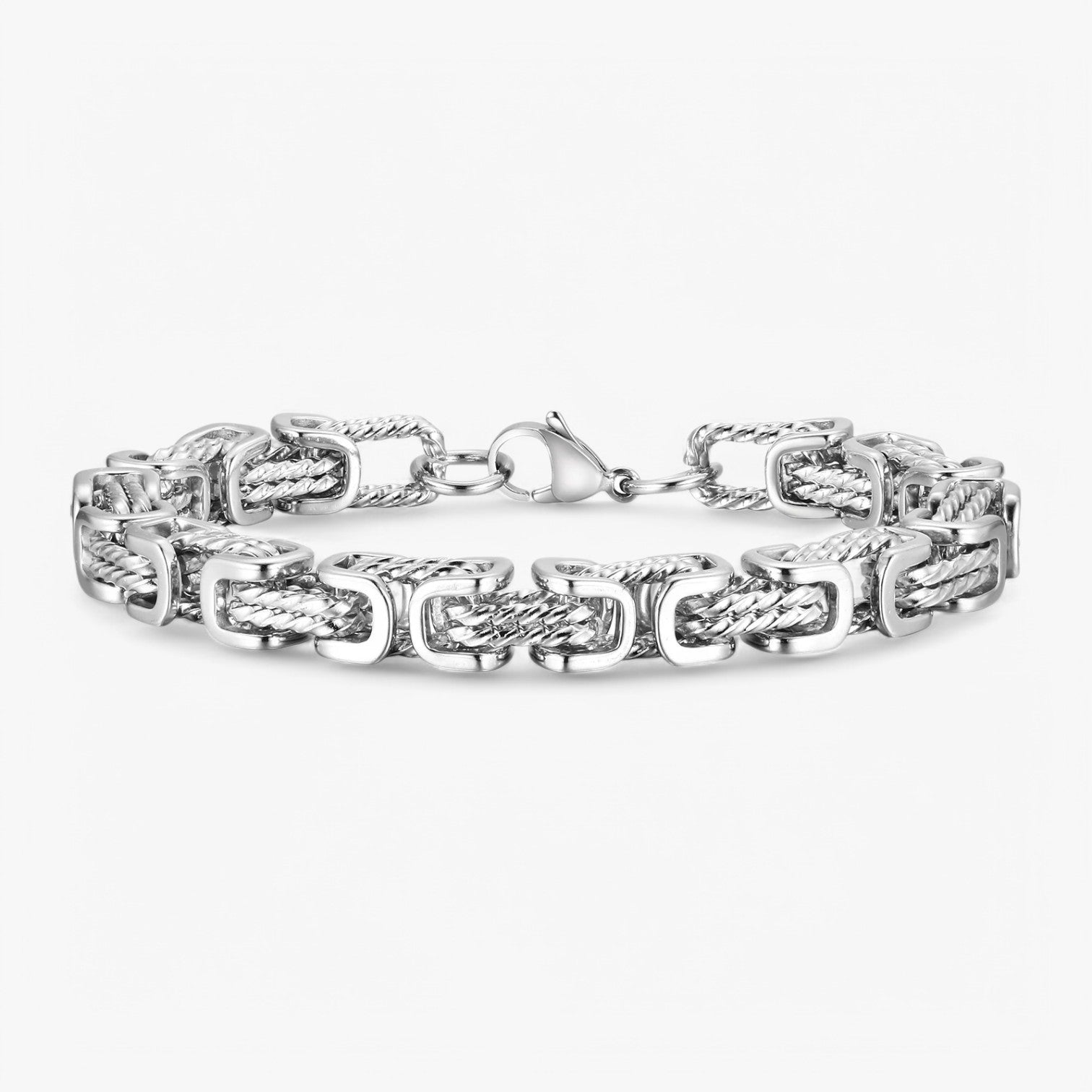 Robusto e Senza Tempo – Bracciale Maschile Chunky Bizantino Uomo - Argento - bizantino bracciale BRACELETS chunky jewelry maschile mens bracelet robusto robusto tempo tempo - Concept Palermo