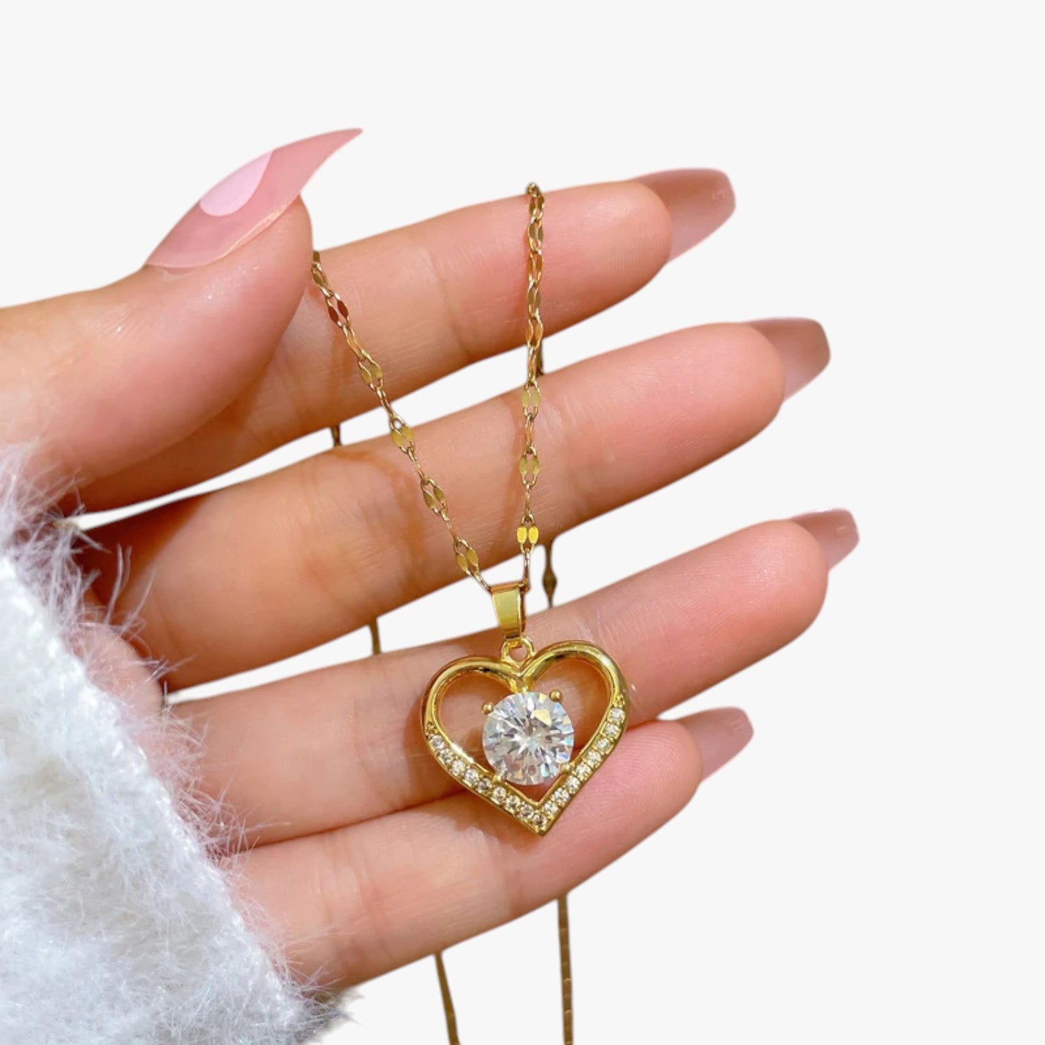 Collana con ciondolo a forma di cuore e labbra di cristallo Lana Donna - - ciondolo collana collana ciondolo cristallo cuore donna elegant womens necklaces forma jewelry necklace NECKLACES Necklaces for Women - Concept Palermo