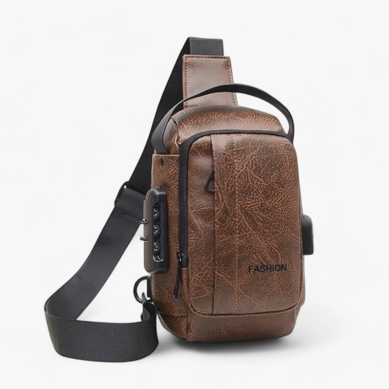 Borsa a tracolla Heren con USB e chiusura antifurto – Stylish e pratica Uomo - marrone scuro - antifurto bag bags borsa borsa tracolla chiusura heren Leather Bag mens bag pratica stylish - Concept Palermo