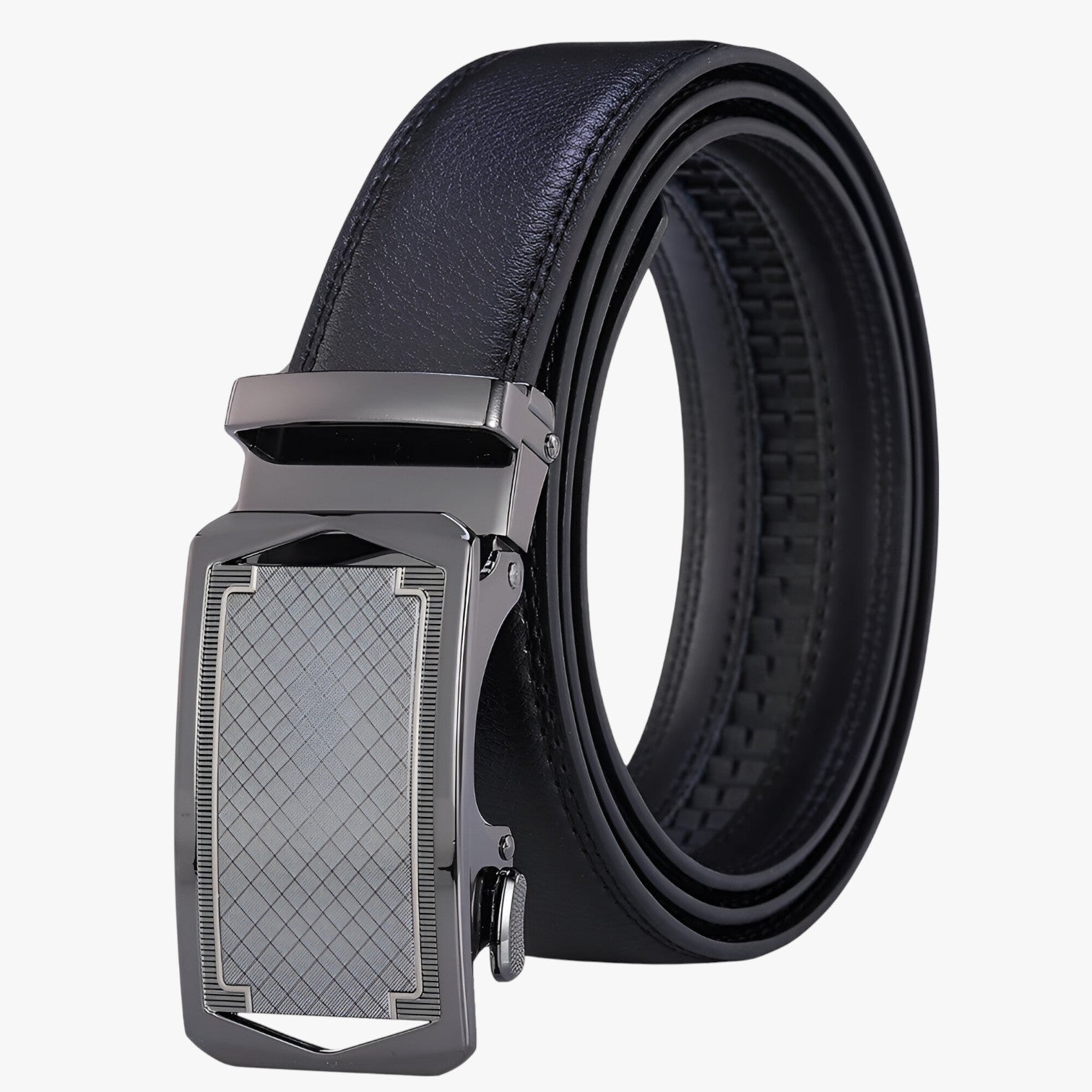 Cintura Uomo Automatica in Pelle Nera Regolabile per Ogni Occasione Elegante - Nero 074 - automatica Belts cintura cintura automatica men's belt occasione ogni uomo waist belt for women Womens belt - Concept Palermo