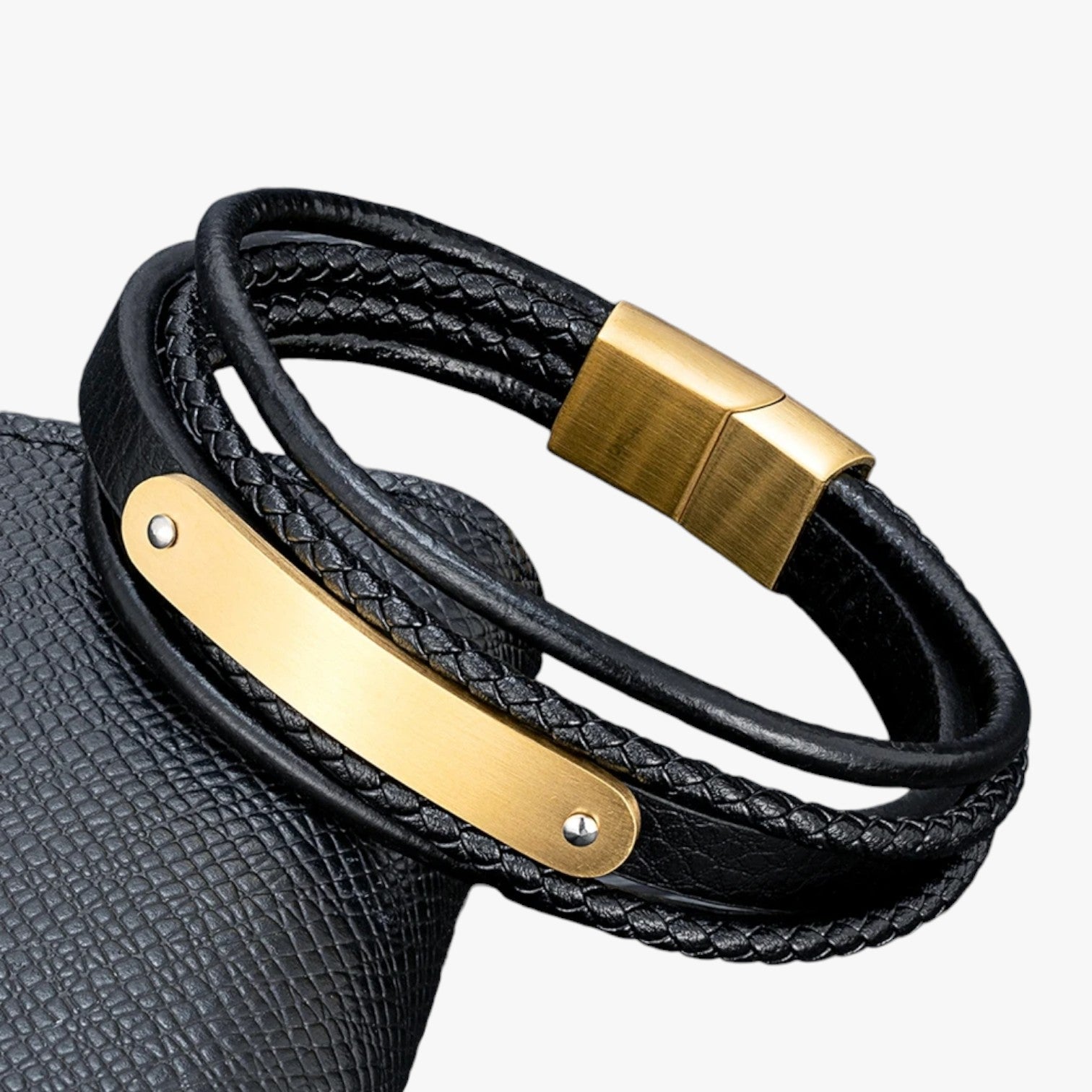 MKENDN Bracciale Personalizzato in Pelle con Nome o Lettera Acciaio - - acciaio bracciale BRACELET bracelet for men BRACELETS jewelry lettera mens bracelet mkendn mkendn bracciale nome pelle - Concept Palermo