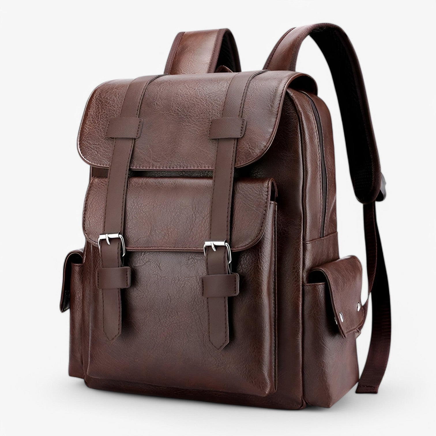 Zaino in PU - Spazioso e comodo Pelle - marrone scuro - Backpacks Bags mens bag pelle spazioso zaino - Concept Palermo
