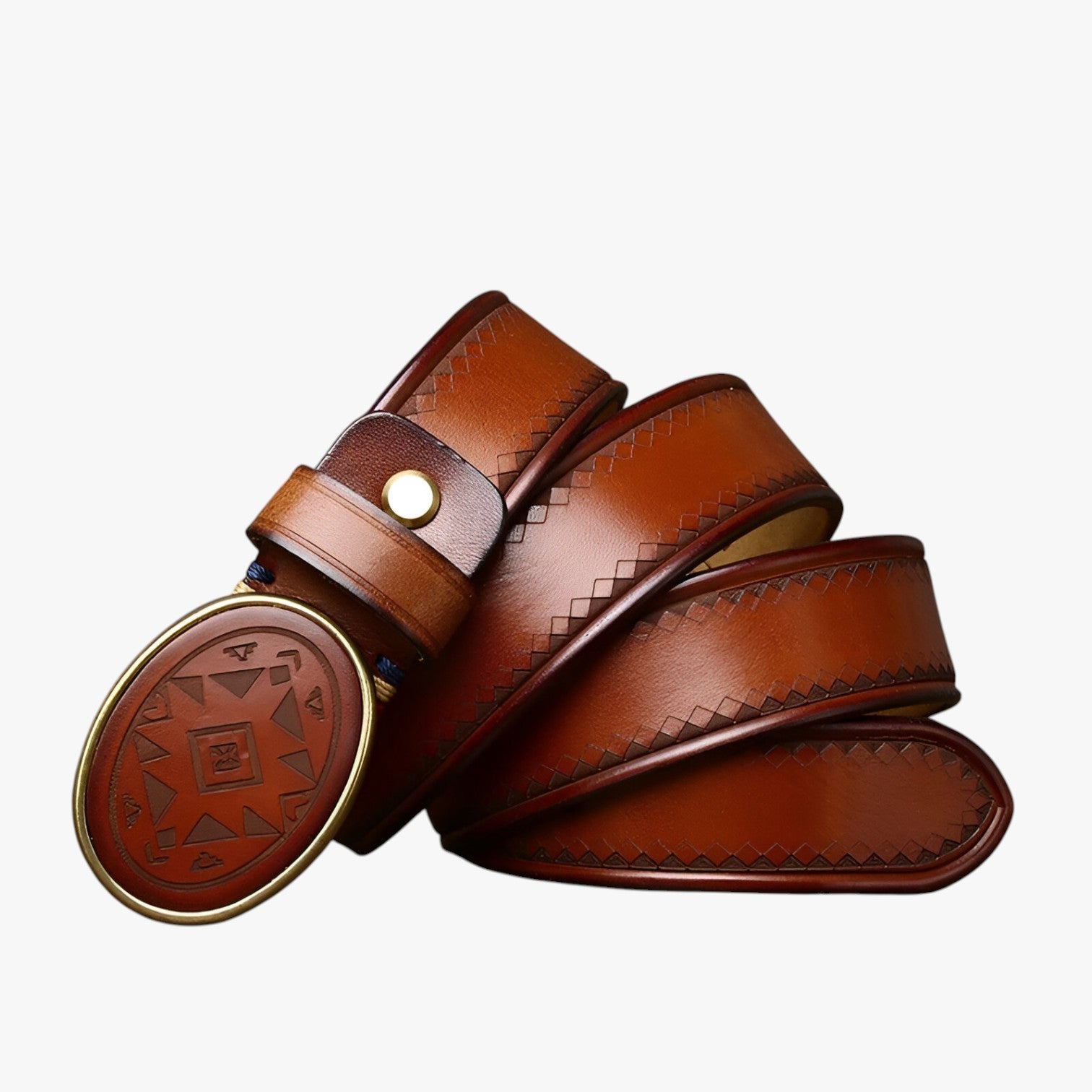 Cintura in pelle per jeans Uomo - Giallo terra 105CM - Belts belts for men cintura cintura pelle jeans Mens belt pelle uomo - Concept Palermo