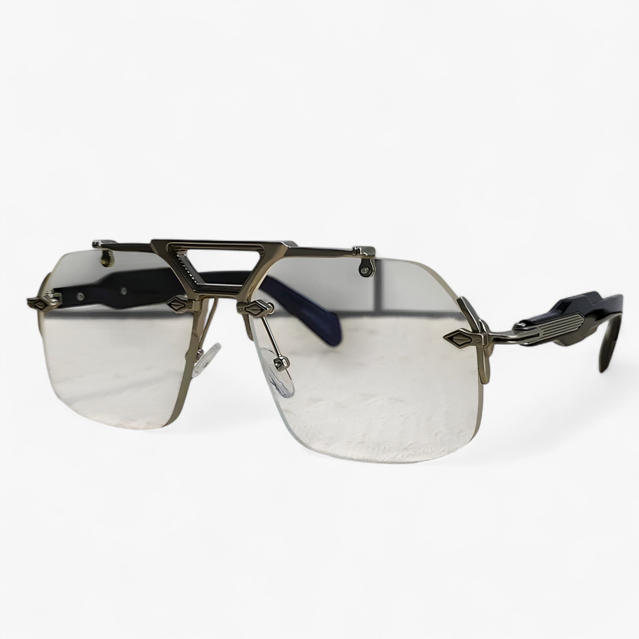 Occhiali da sole oversize punk senza montatura in metallo Uomo - Argento Trasparente - Fashion Sunglasses men sunglasses polarized mens sunglasses metallo montatura occhiali occhiali sole oversize Polarized man sunglasses punk sole sunglasses sunglasses polarized men - Concept Palermo