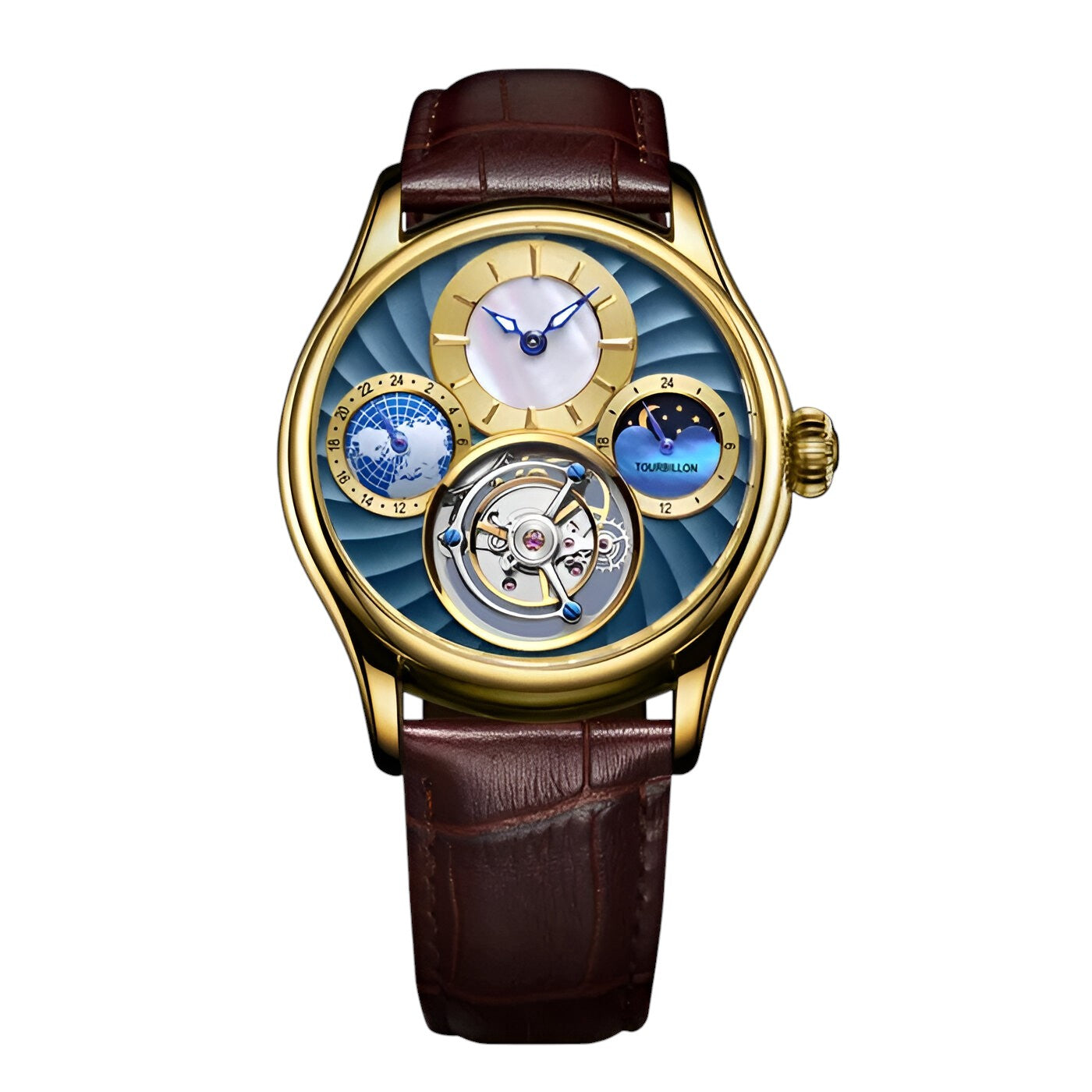 Orologio Automatico Scheletrato Uomo Lusso Tourbillon, Acciaio Inox Argento - - accessoires horloges meccanico orologio orologio meccanico tourbillon watches - Concept Palermo