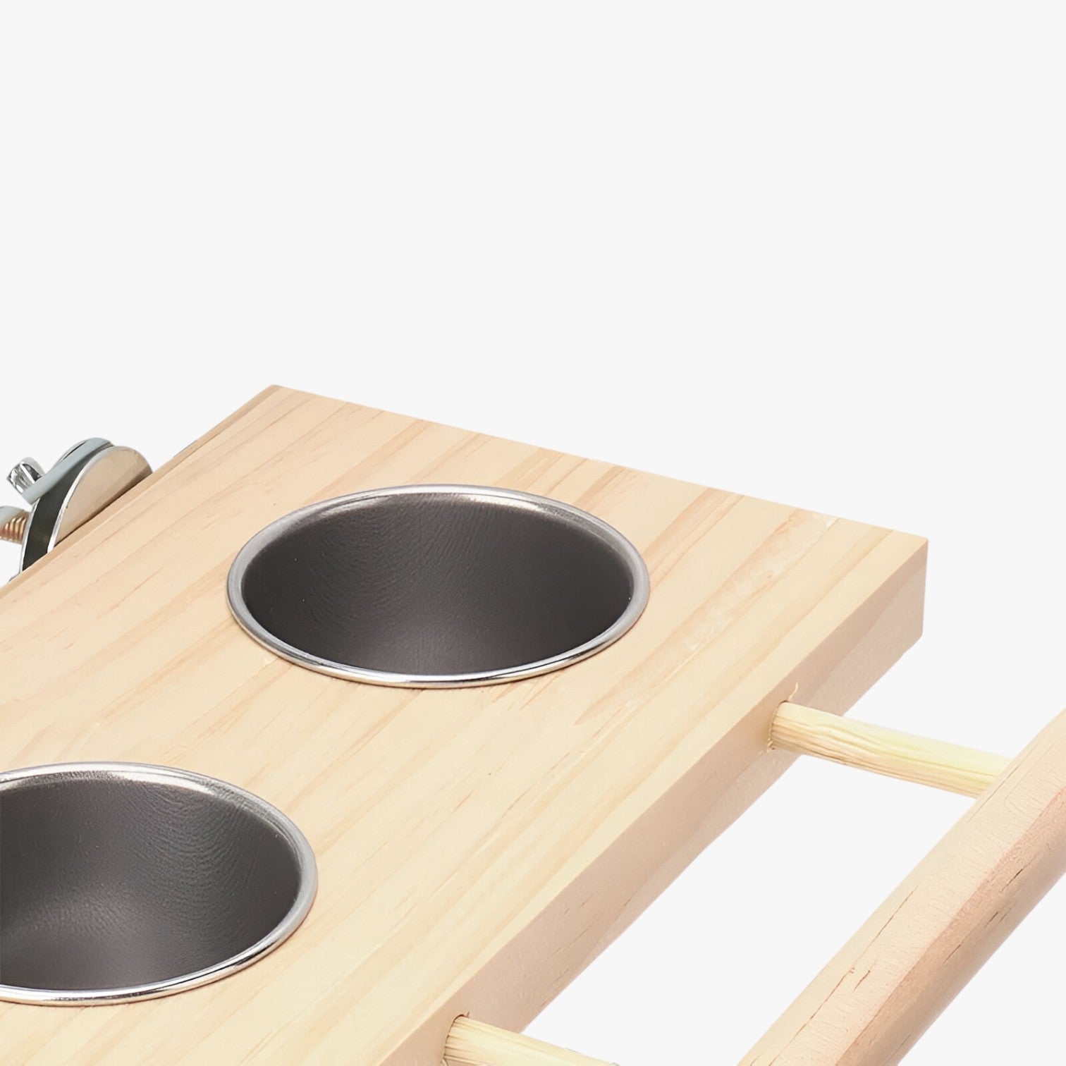 Ciotola in acciaio inox con asta per il posatoio – Robusta e igienica per ogni gabbia per uccelli Legno - - acciaio asta bird bird feeder birdproduct ciotola ciotola acciaio gabbia igienica inox legno - Concept Palermo