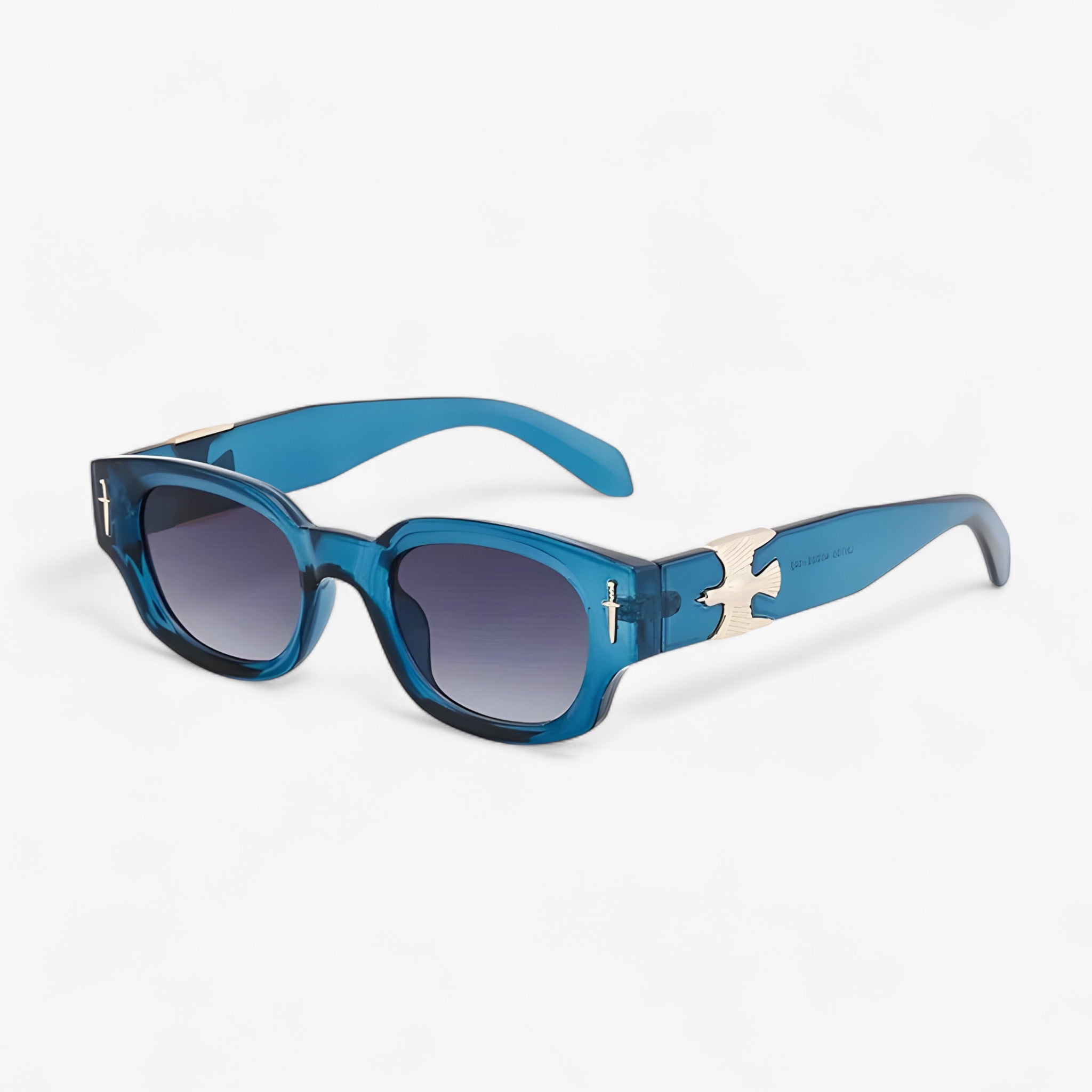 Occhiali da sole rettangolari vintage con aquila in volo Uomo - BluGrigio - aquila Fashion Sunglasses men sunglasses polarized mens sunglasses occhiali occhiali sole Polarized man sunglasses rettangolari sole sunglasses sunglasses polarized men uomo vintage - Concept Palermo