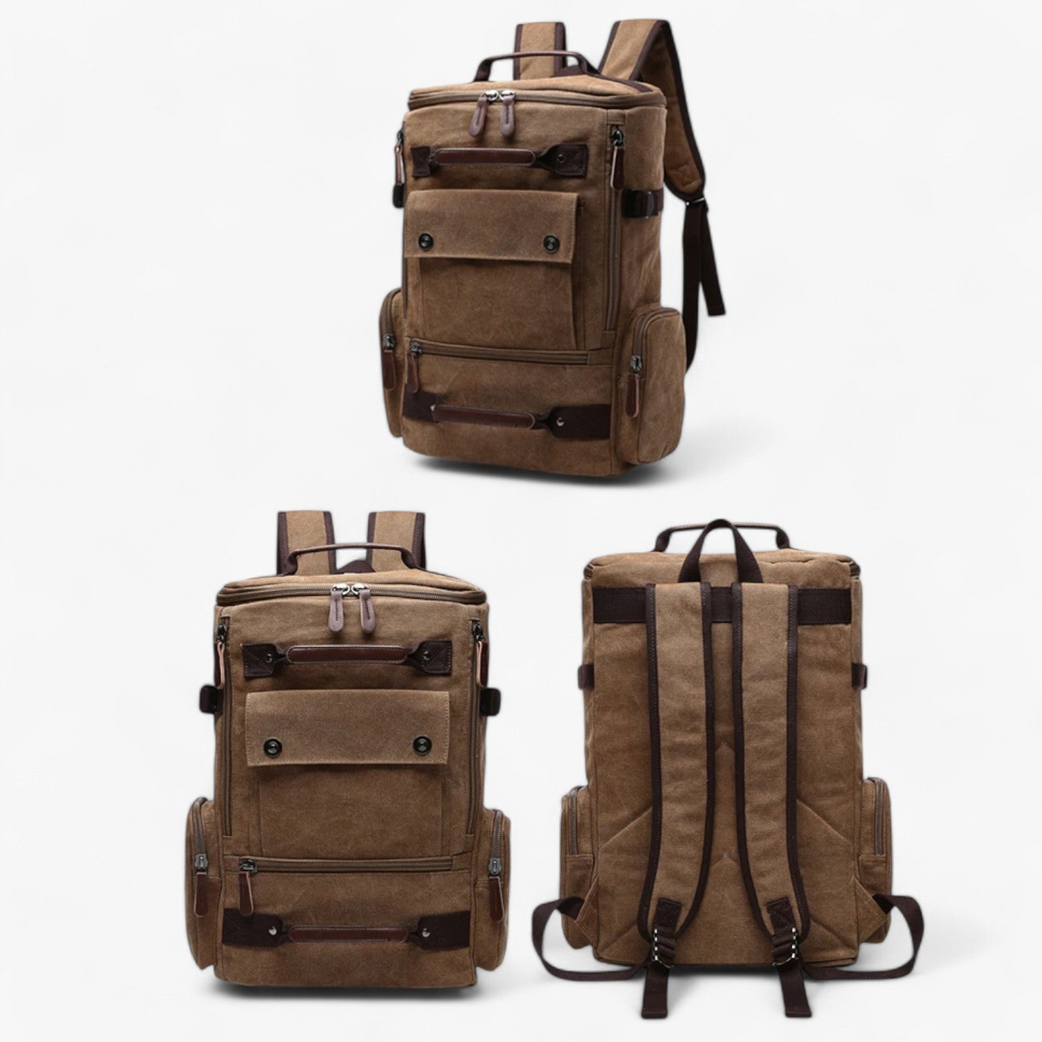 Ampio Zaino Vintage in Tela con Scomparto per Laptop Uomo - - ampio ampio zaino Backpacks bag bags laptop mens bag scomparto tela uomo vintage - Concept Palermo