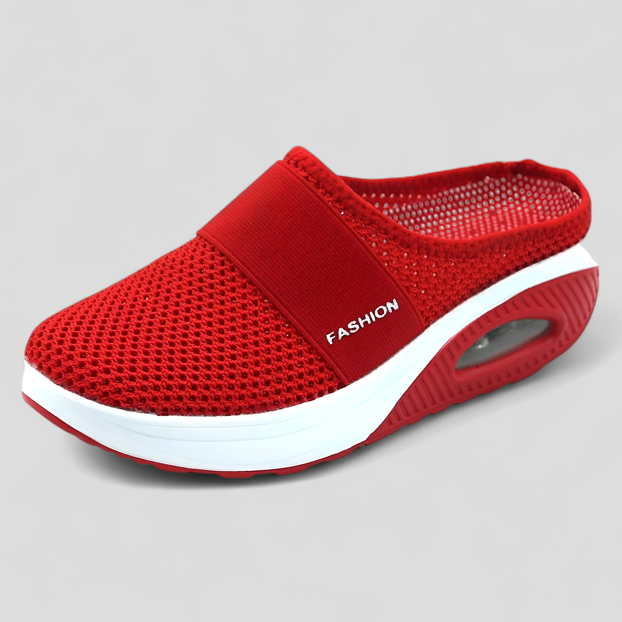 Parrucca Uomo Slip-On Traspirante in Mesh con Piattaforma e Suola Ammortizzata ad Aria - Rosso - aria imbottita mesh parrucca parrucca slip piattaforma shoes slip - Concept Palermo