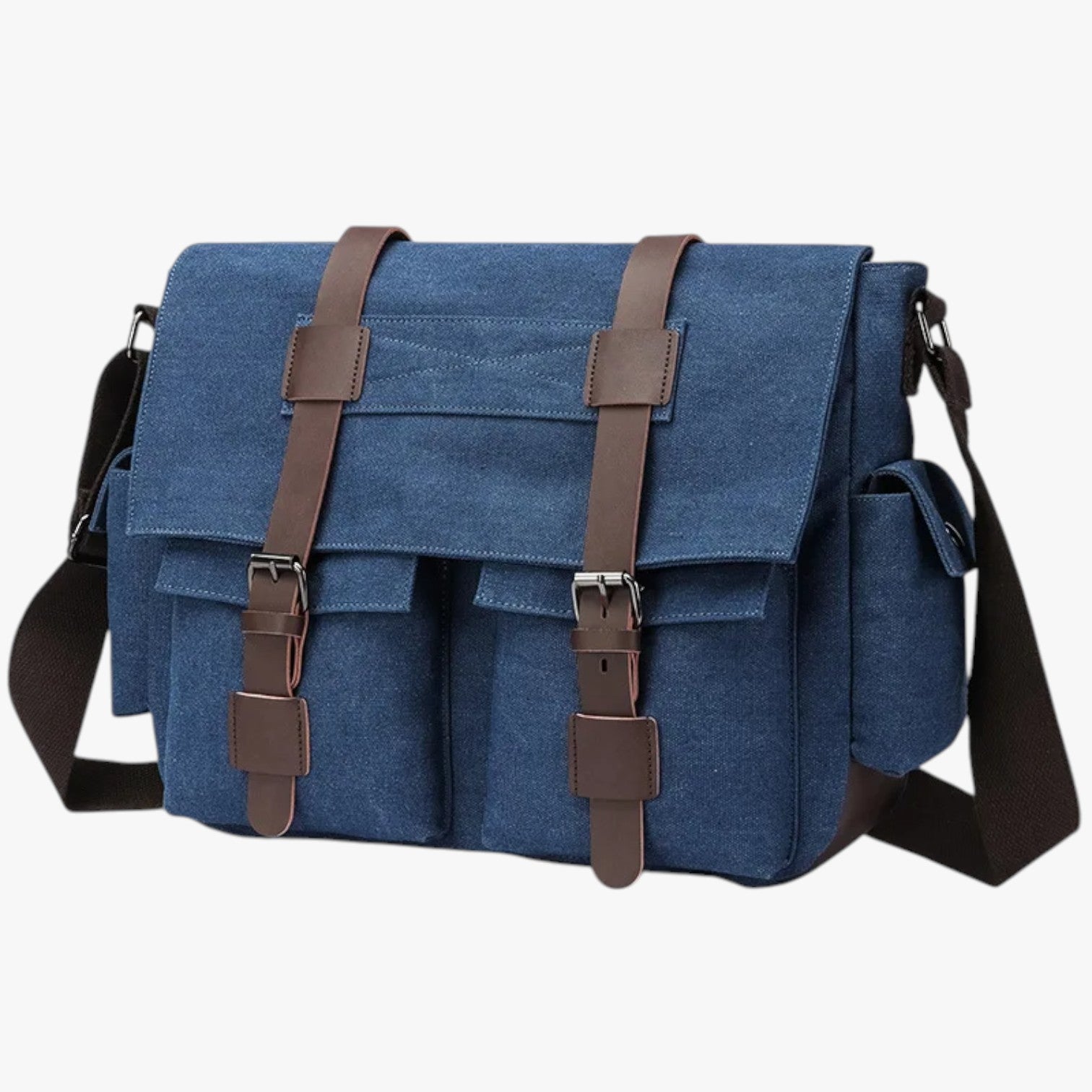 Borsa a tracolla vintage in tela da uomo - LH8619-Blu Francia - Bags bags for men borsa borsa tracolla Shoulder Bags tela tracolla uomo vintage - Concept Palermo