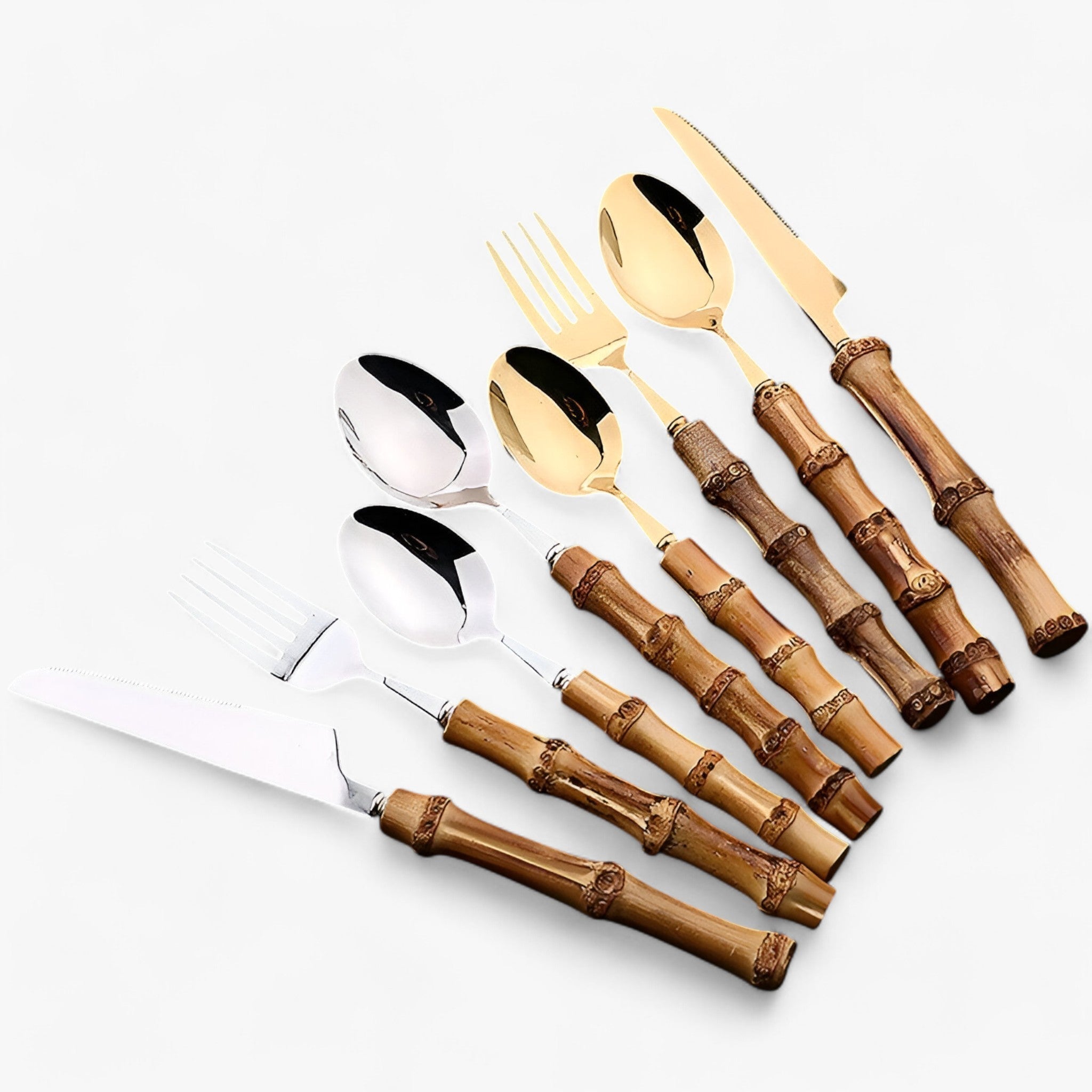 Set di posate in bambù riutilizzabile per picnic e viaggi, ecologico e sostenibile - - bambù home & garden huis & tuin posate posate bambù riutilizzabile sostenibile - Concept Palermo