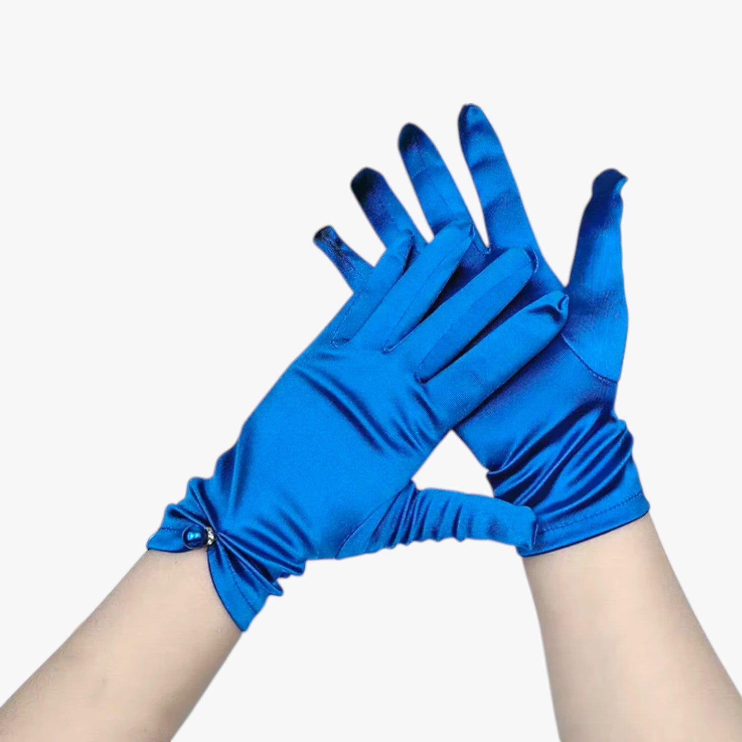 Guanti in Satin con Perle per Cerimonie e Occasioni Speciali Uomo - Blu Reale - cerimonie gloves guanti guanti satin leila | guanti eleganti in satin con perle perfetti per cerimonie e occasioni speciali - €25 occasioni perle satin speciali - Concept Palermo