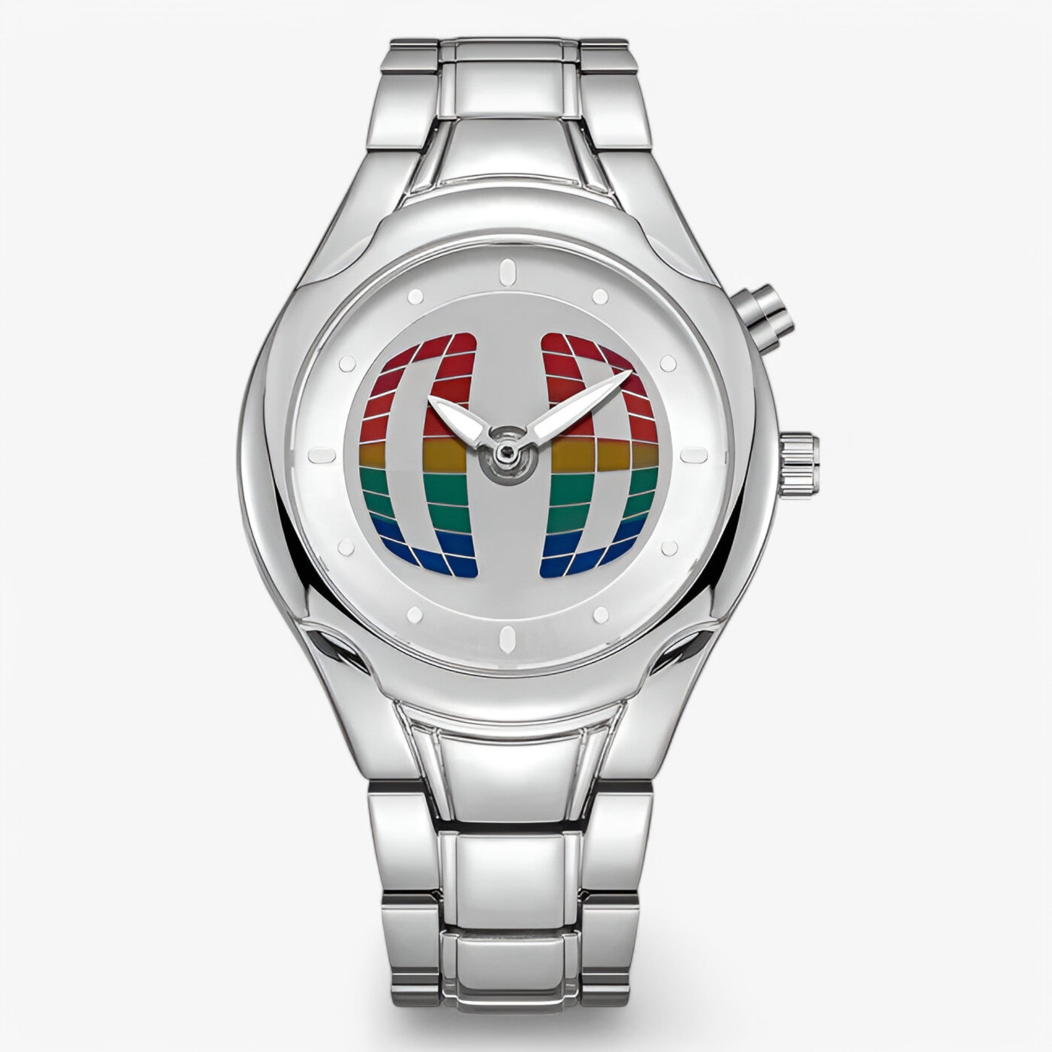 Orologio Uomo Retrò in Acciaio Inossidabile Argento - Stile Vintage Elegante - Arcobaleno - accessoires acciaio horloges inossidabile orologio orologio retr retr uomo watches - Concept Palermo