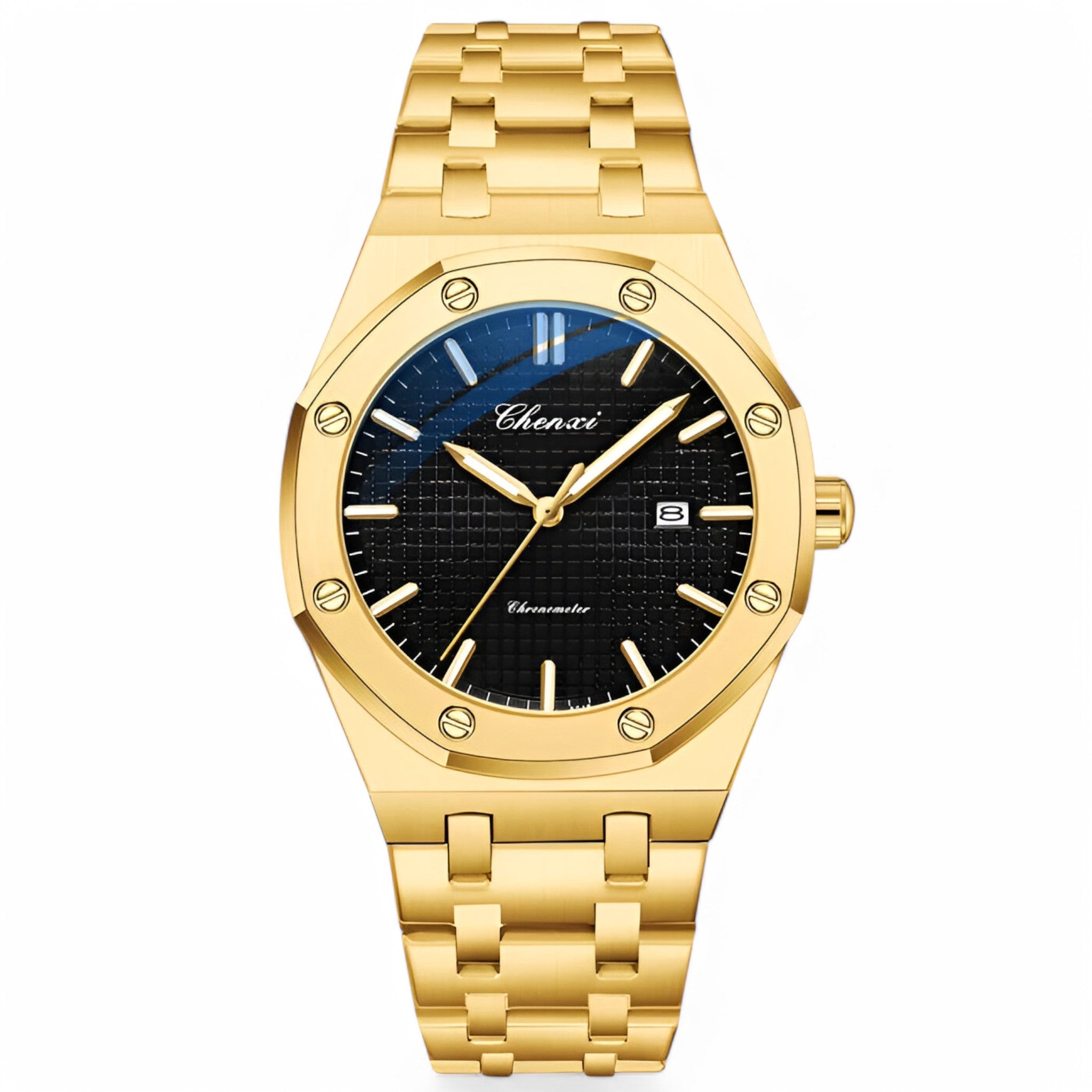 Orologio al Quarzo Dorato Uomo - Oro Nero - accessoires horloges orologio orologio quarzo quarzo uomo watches - Concept Palermo