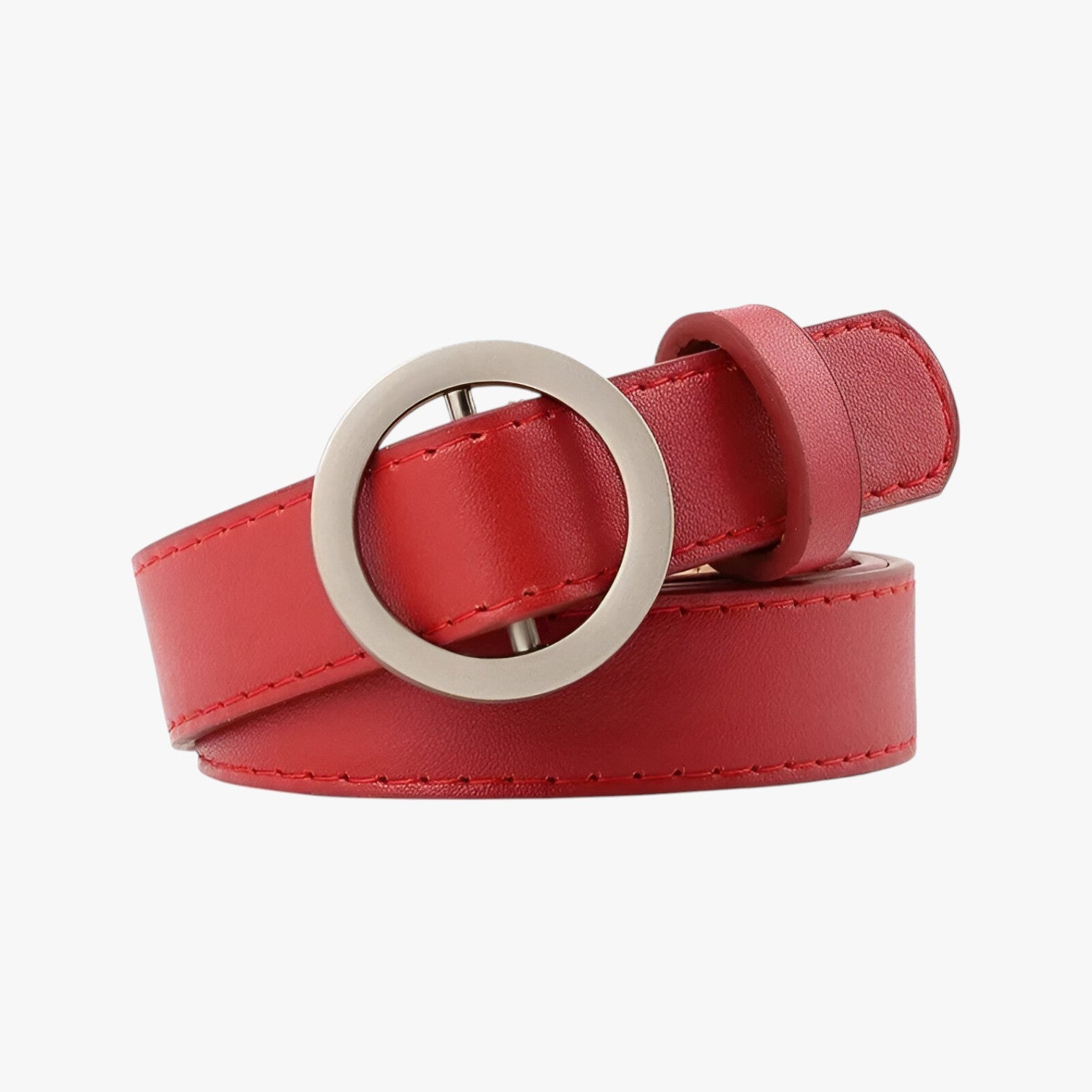 Cintura sottile e versatile per ogni look Donna - rosso Non poroso Fibbia rotonda 2.3x105 - Belts cintura cintura sottile donna look ogni sottile versatile waist belt for women Womens belt - Concept Palermo