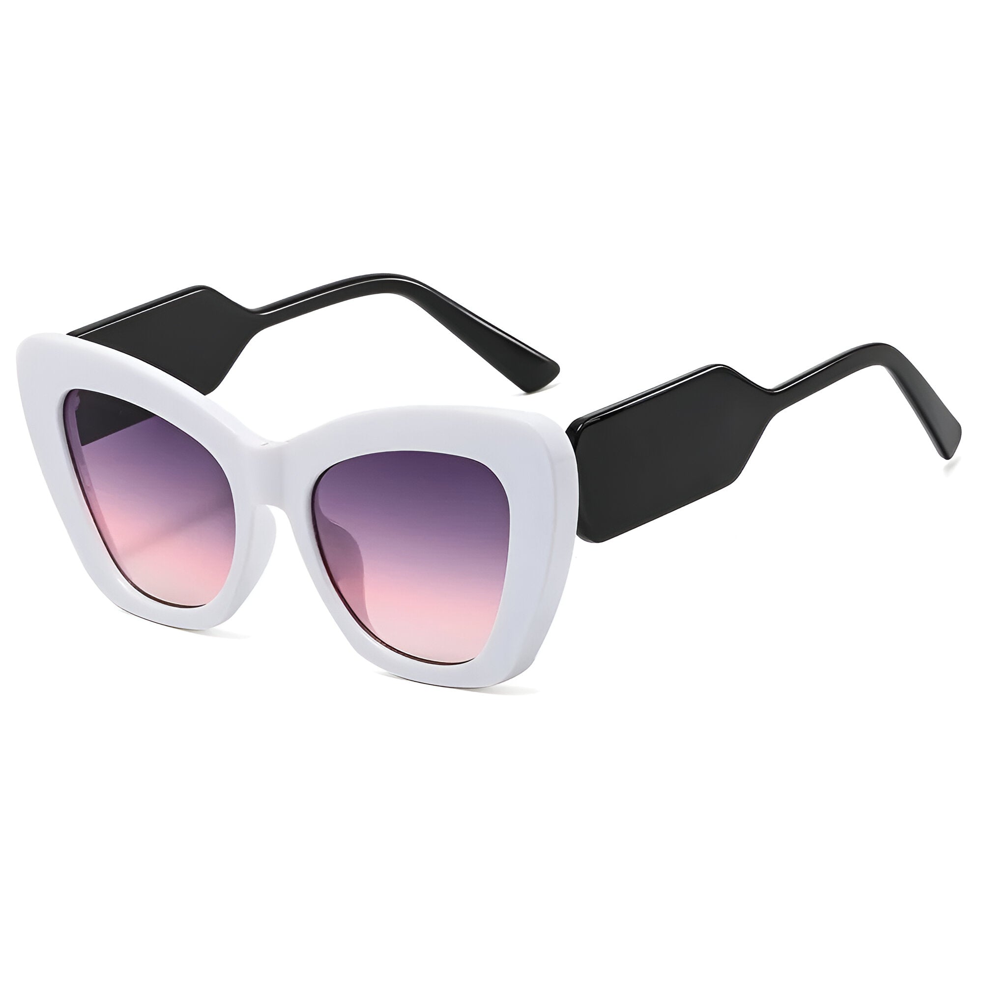 Occhiali da sole oversize a forma di occhio di gatto con protezione UV400 - bianco viola come immagine - Cat Eye Sunglasses cateye sunglasses Fashion Sunglasses forma gatto occhiali occhiali sole occhio oversize polarized sunglasses women protezione sole Sunglasses womens sun glasses - Concept Palermo