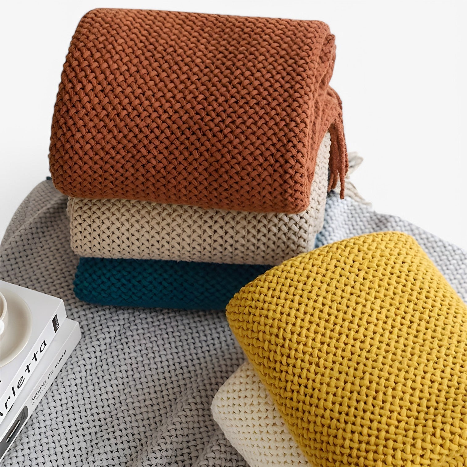 Plaid lavorato a maglia accogliente – morbido, caldo e stiloso con frange Uomo - - accogliente bedroom caldo frange Home home & garden lavorato maglia plaid plaid lavorato - Concept Palermo