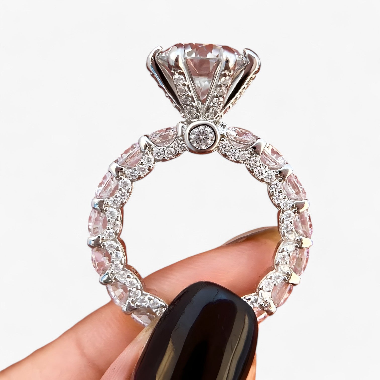 Anello di Fidanzamento in Moissanite – S925 Argento con Halo Nascosto Uomo - - Accessories Jewelry anello anello fidanzamento fidanzamento halo jewelry moissanite nascosto Rings uomo - Concept Palermo