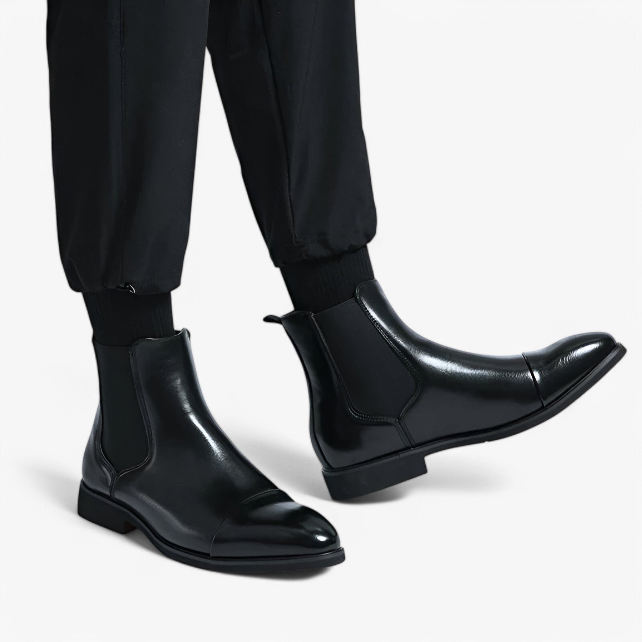Stivali Chelsea Uomo Neri in Vera Pelle – Eleganti, Comodi, Disponibili Varie Taglie - - chelsea pelle schoenen shoes stivali stivali chelsea uomo vera - Concept Palermo