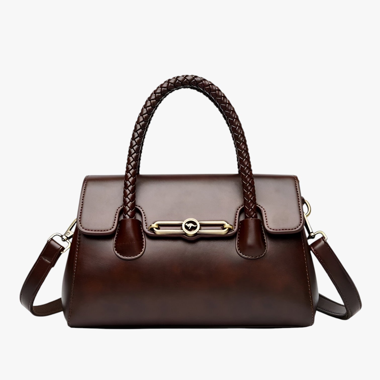Borsa a Spalla Retro da Donna Compatta, Trendy e Sostenibile in PU Pelle - Marrone - bags borsa borsa spalla compatta donna handbags pelle retro sostenibile Women's handbags - Concept Palermo