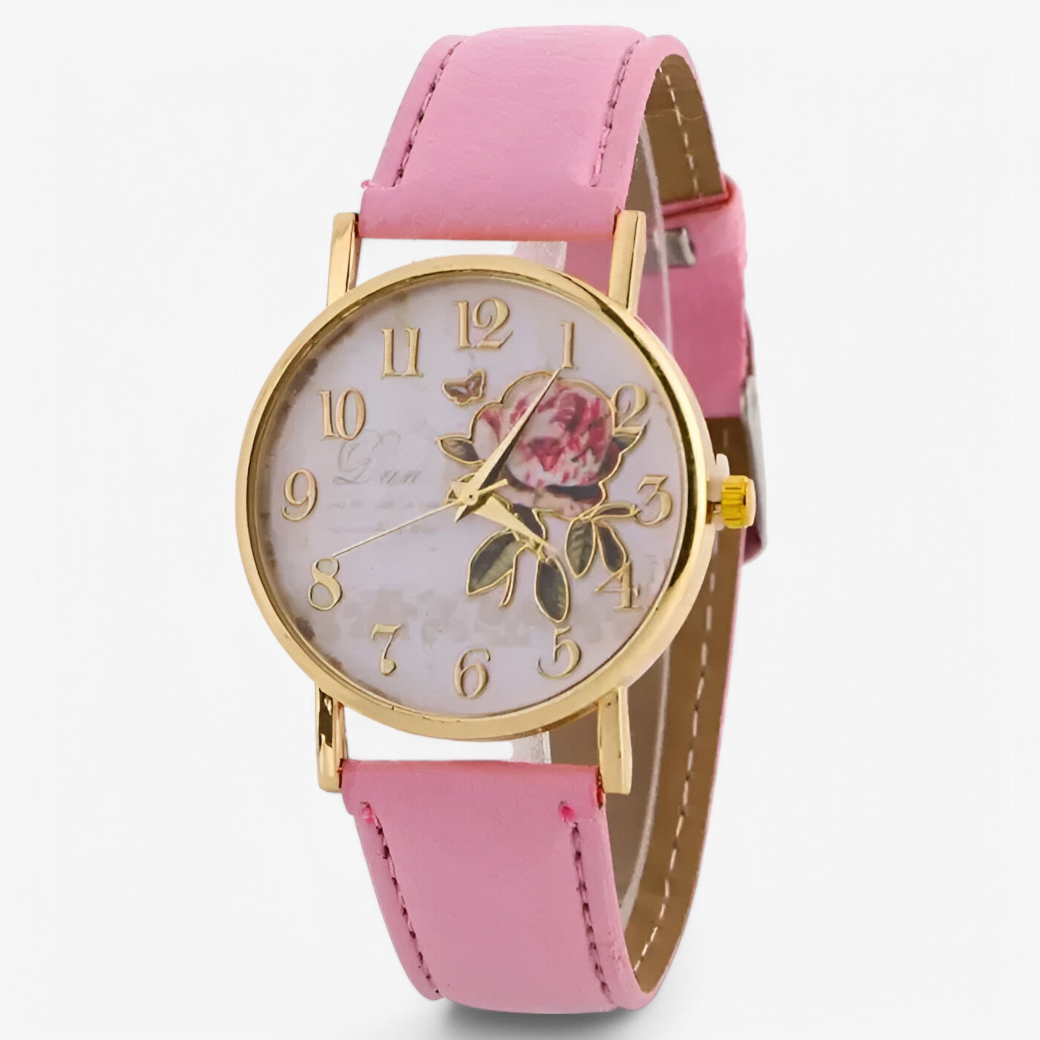 Orologio con fiore di rosa e cinturino in similpelle - - cinturino female watch fiore orologio orologio fiore similpelle watch for women watches - Concept Palermo