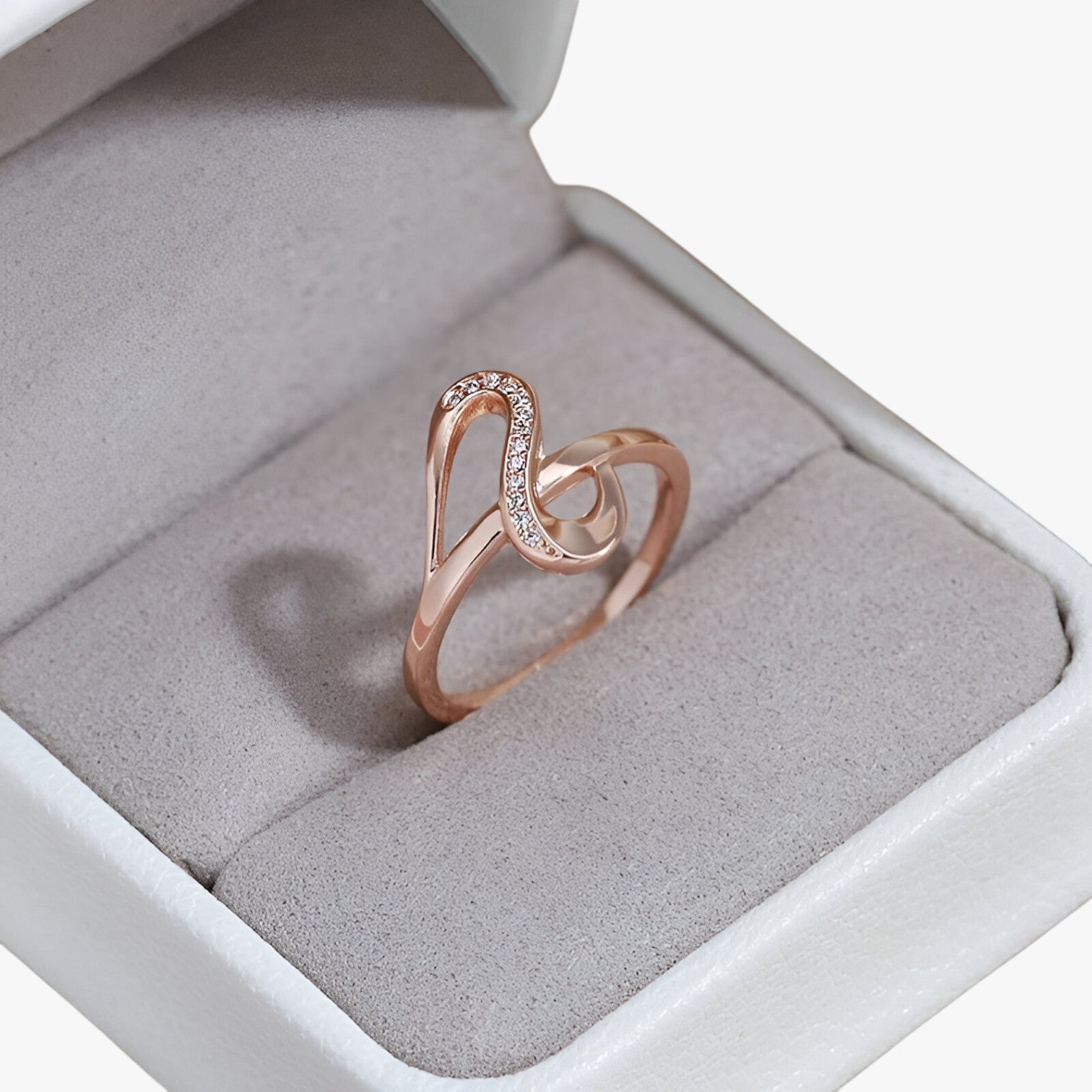 Anello in oro rosa con zirconi - - anello anello zirconi jewelry Ring Rings women ring womens ring zirconi - Concept Palermo