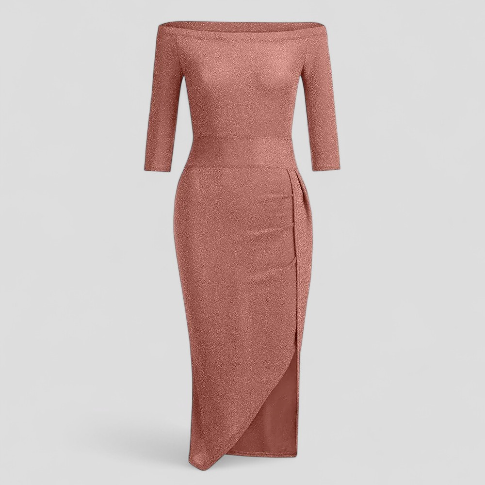 Abito Cerimonia Donna Estivo in Raso Donna - Rosa - abito abito cerimonia abito elegante abito estivo abito in satin abito per eventi abito versatile cerimonia donna dresses estivo fashion donna moda estate raso stile estivo vestito glamour vestito senza spalline - Concept Palermo