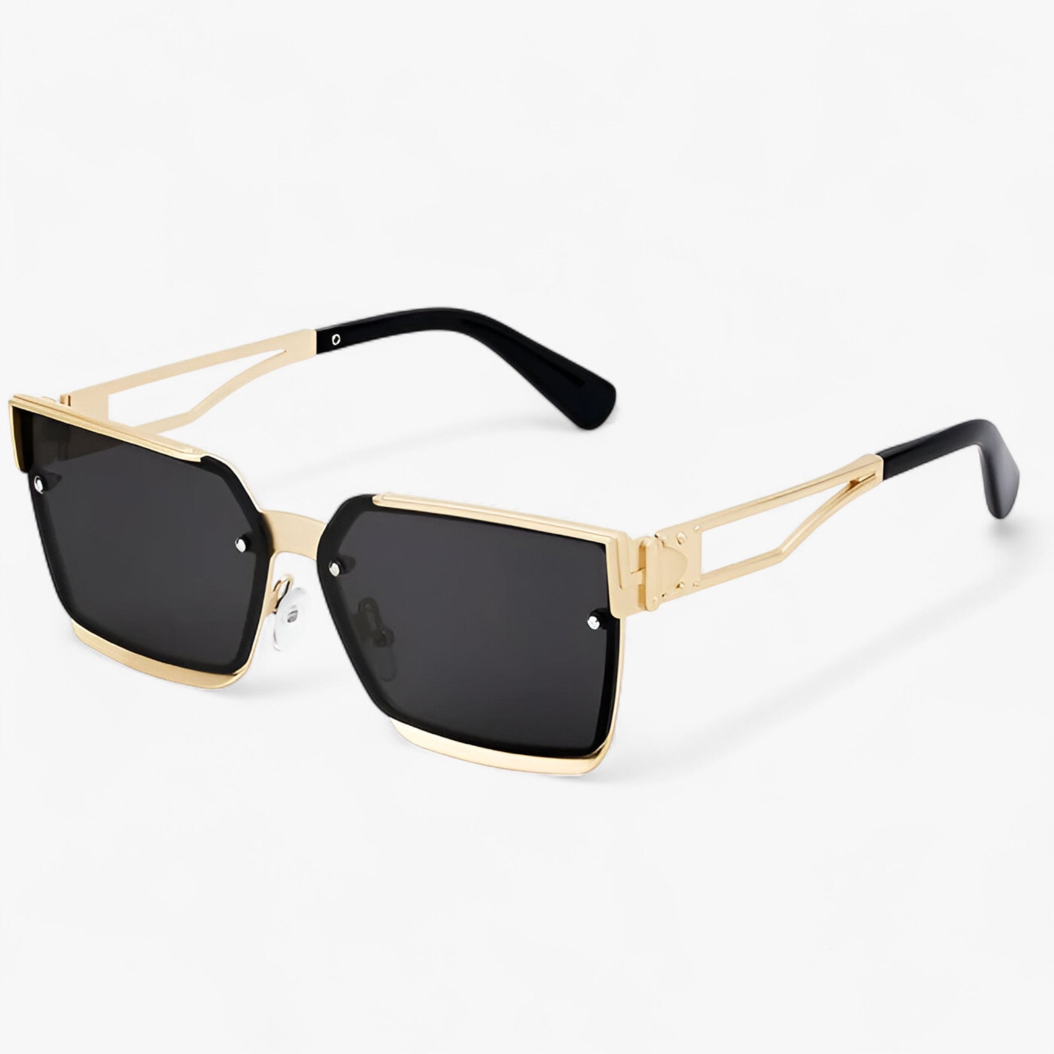 Occhiali da sole quadrati vintage punk con montatura in metallo Uomo - Oro grigio - Fashion Sunglasses men sunglasses polarized mens sunglasses metallo montatura occhiali occhiali sole Polarized man sunglasses punk quadrati sole sunglasses sunglasses polarized men - Concept Palermo