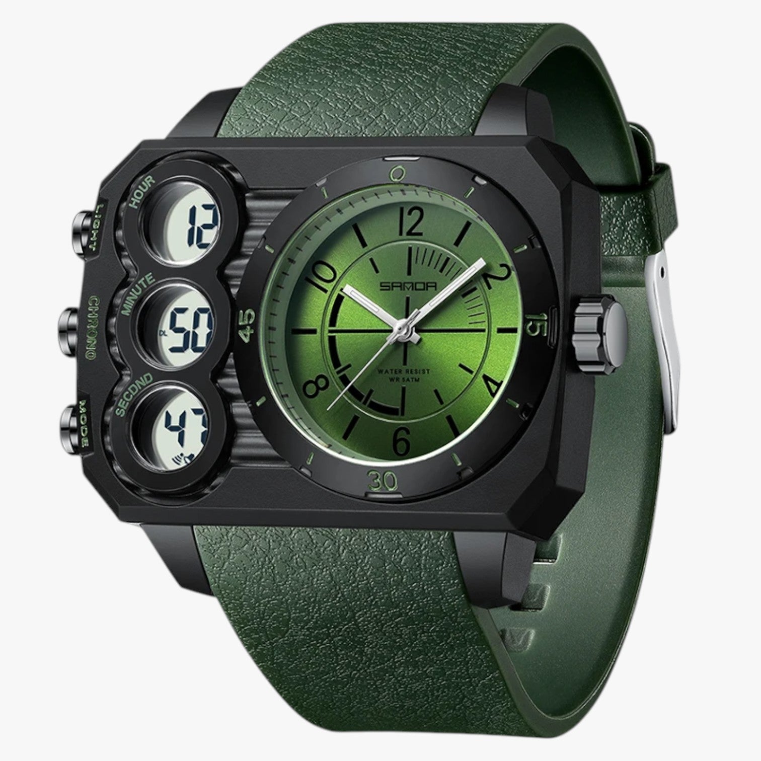 Orologio sportivo con doppio display Uomo - Verde militare - display doppio orologio orologio sportivo sportivo uomo watch watches WATCHES FOR MEN - Concept Palermo