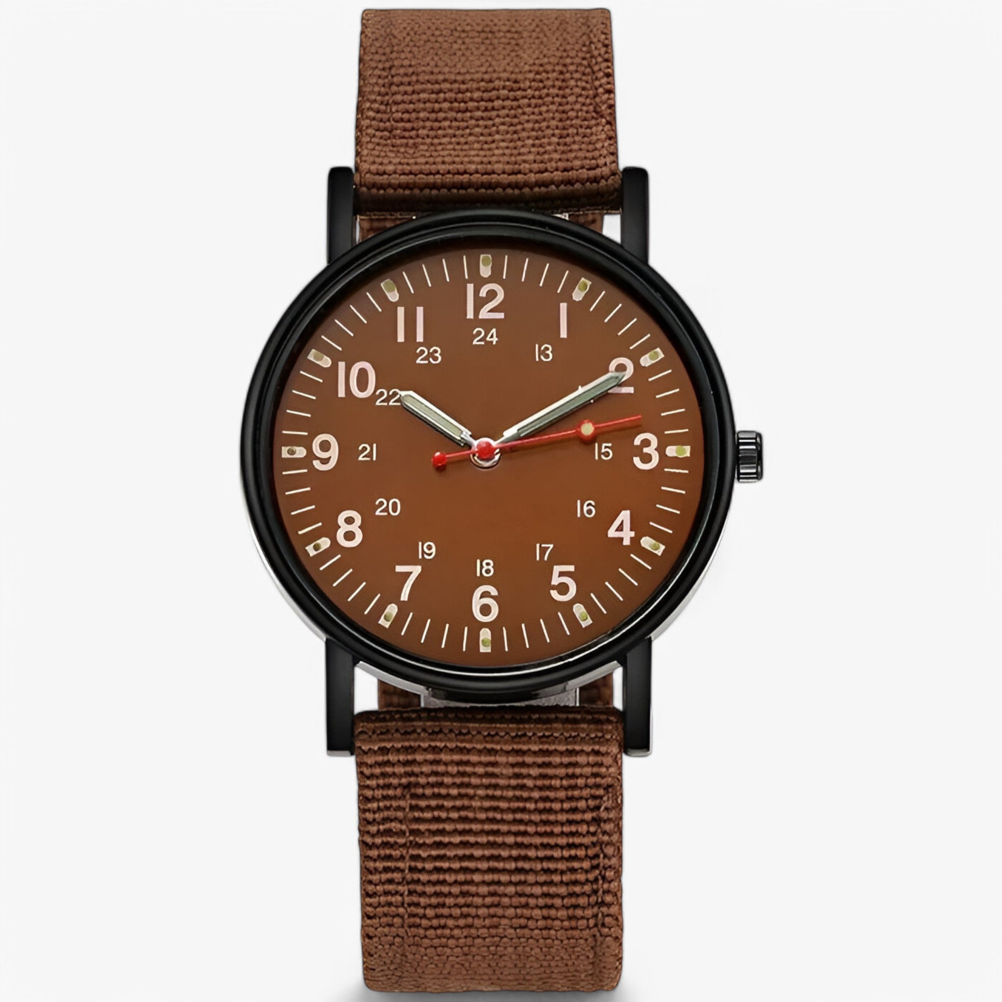 Orologio Sportivo Militare da Uomo con Cinturino in Nylon Resistente - Marrone - accessoires horloges militare nylon orologio orologio militare sport sportivo uomo watches - Concept Palermo