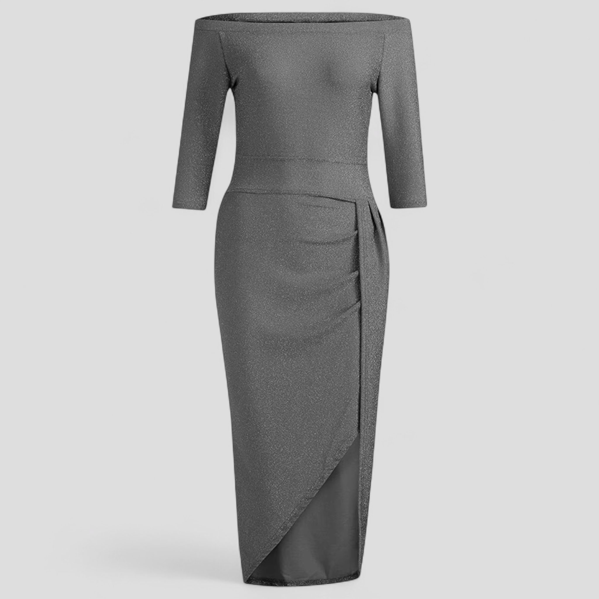 Abito Donna Nero in Ecopelle Aderente con Spalle Scoperte - Elegante e Moderno - Grigio - abito abito spalle donna dresses pelle scoperte spalle - Concept Palermo