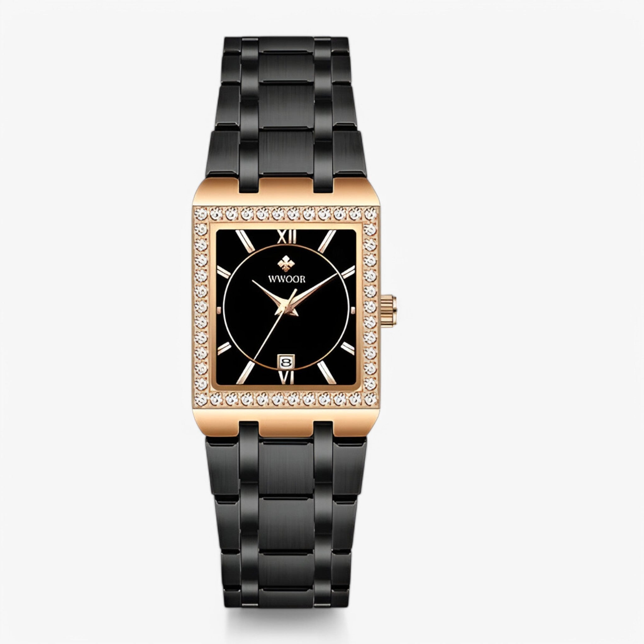 Orologio da Donna con Diamanti Quadrati - rosa nera - diamanti donna orologio orologio donna quadrati watch for women watches women watch - Concept Palermo