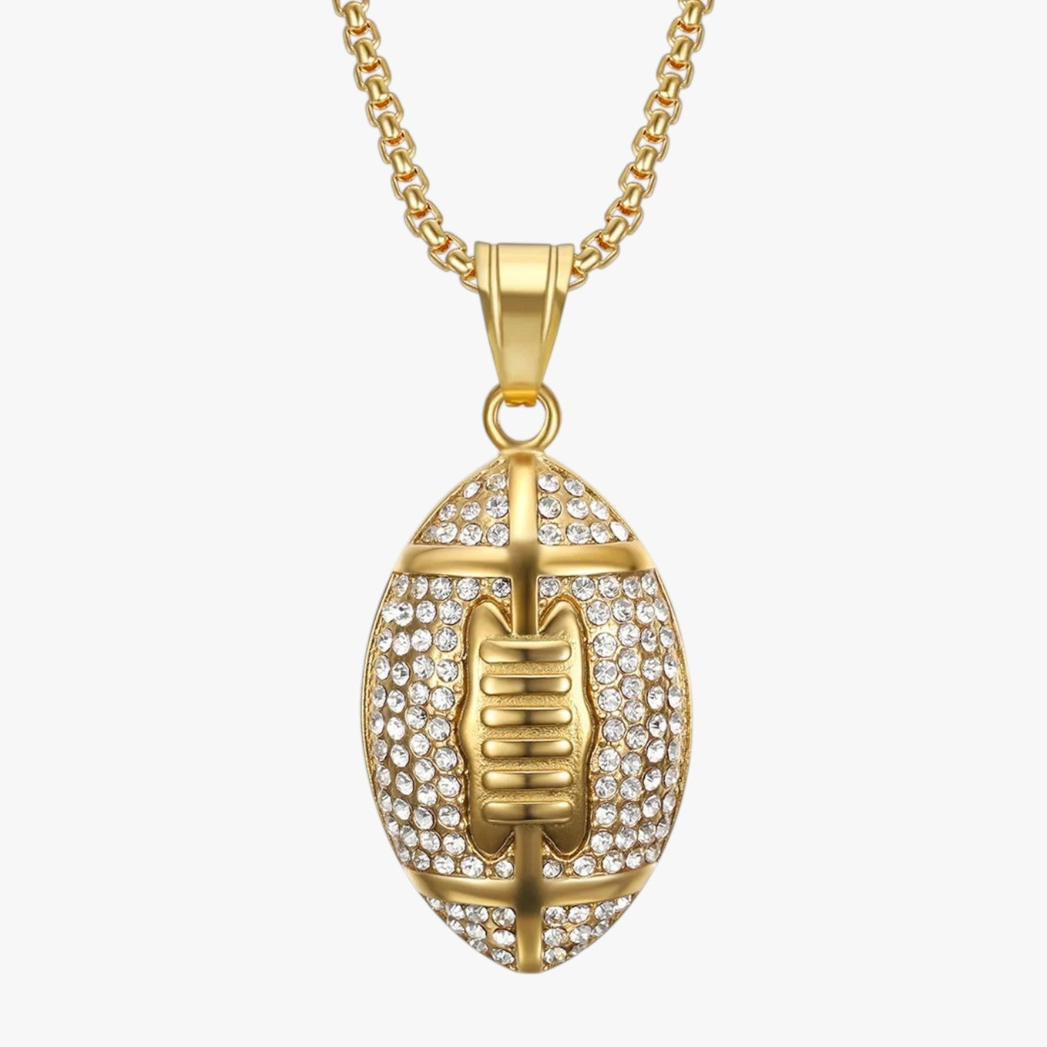 Collana rugby in acciaio con cristallo Lana Uomo - - acciaio collana collana rugby cristallo Fashion Necklaces jewelry lana necklace necklace for men NECKLACES rugby uomo - Concept Palermo