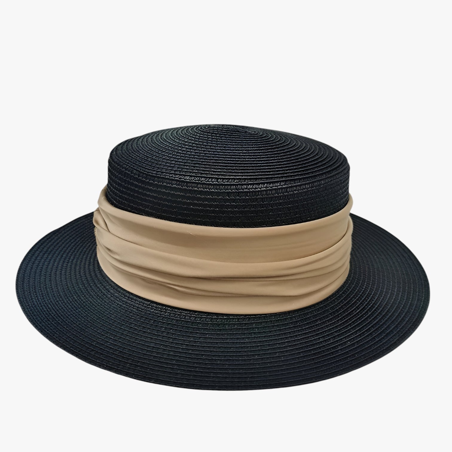 Chic e Protetto: Cappello da spiaggia Fedora estivo con bordo largo Uomo - Nero Khaki 54-58cm - bordo cappello chic chic protetto estivo fedora Hat for girls largo protetto summer hat Sun Hats women hat - Concept Palermo