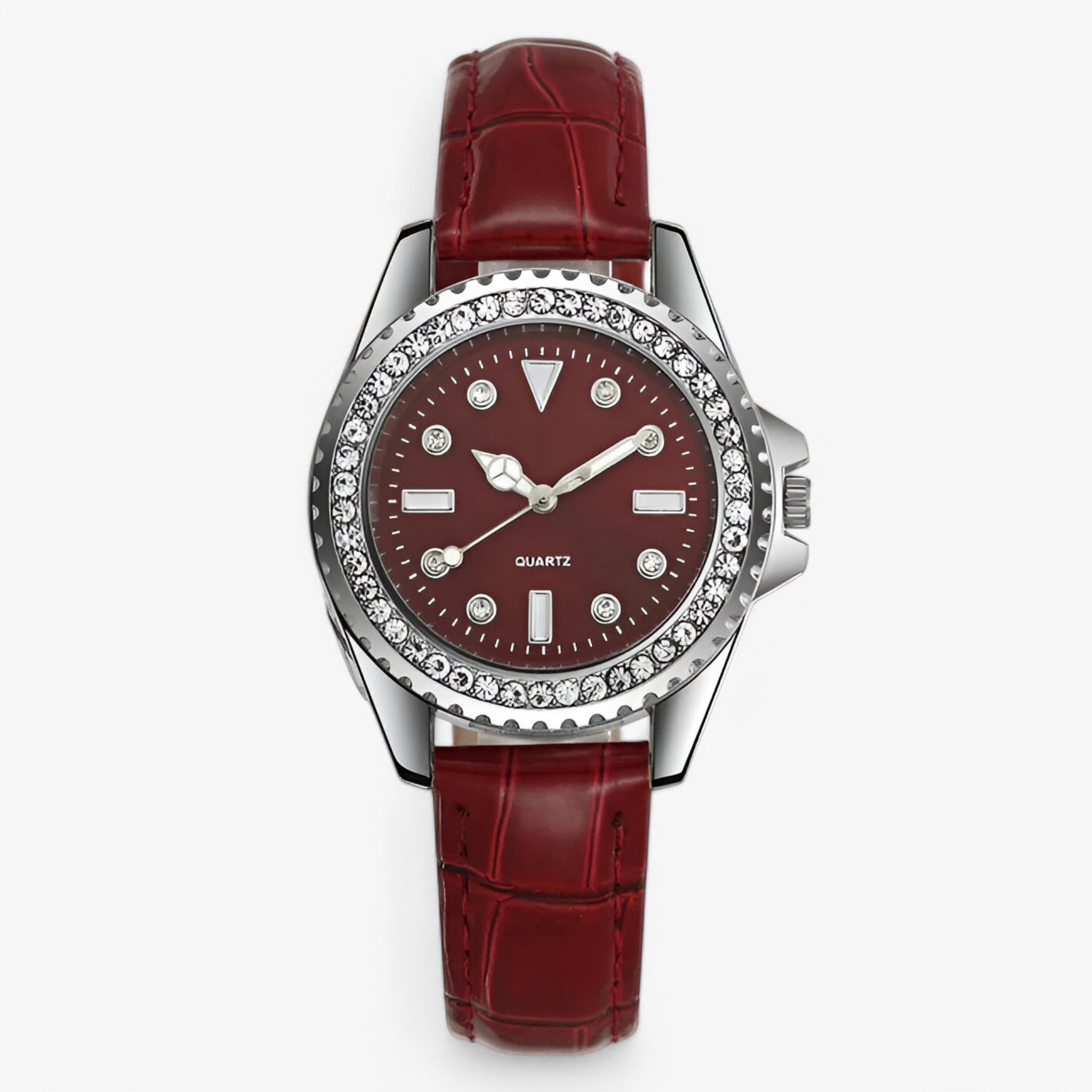 Orologio da donna in pelle verde con quadrante decorato e movimento al quarzo - Rossa - decorato donna female watch movimento orologio orologio donna pelle quadrante quarzo watch for women - Concept Palermo