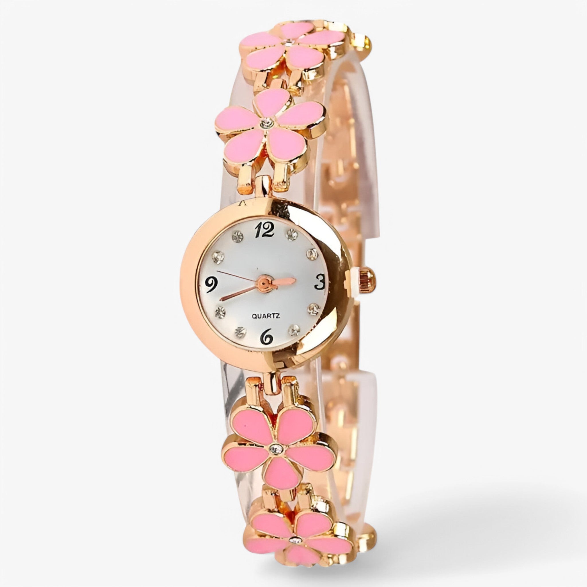 Orologio da polso analogico al quarzo con fiori e biscotti per Donna - Rosa - analogico biscotti donna female watch fiori orologio orologio polso polso quarzo watch for women - Concept Palermo