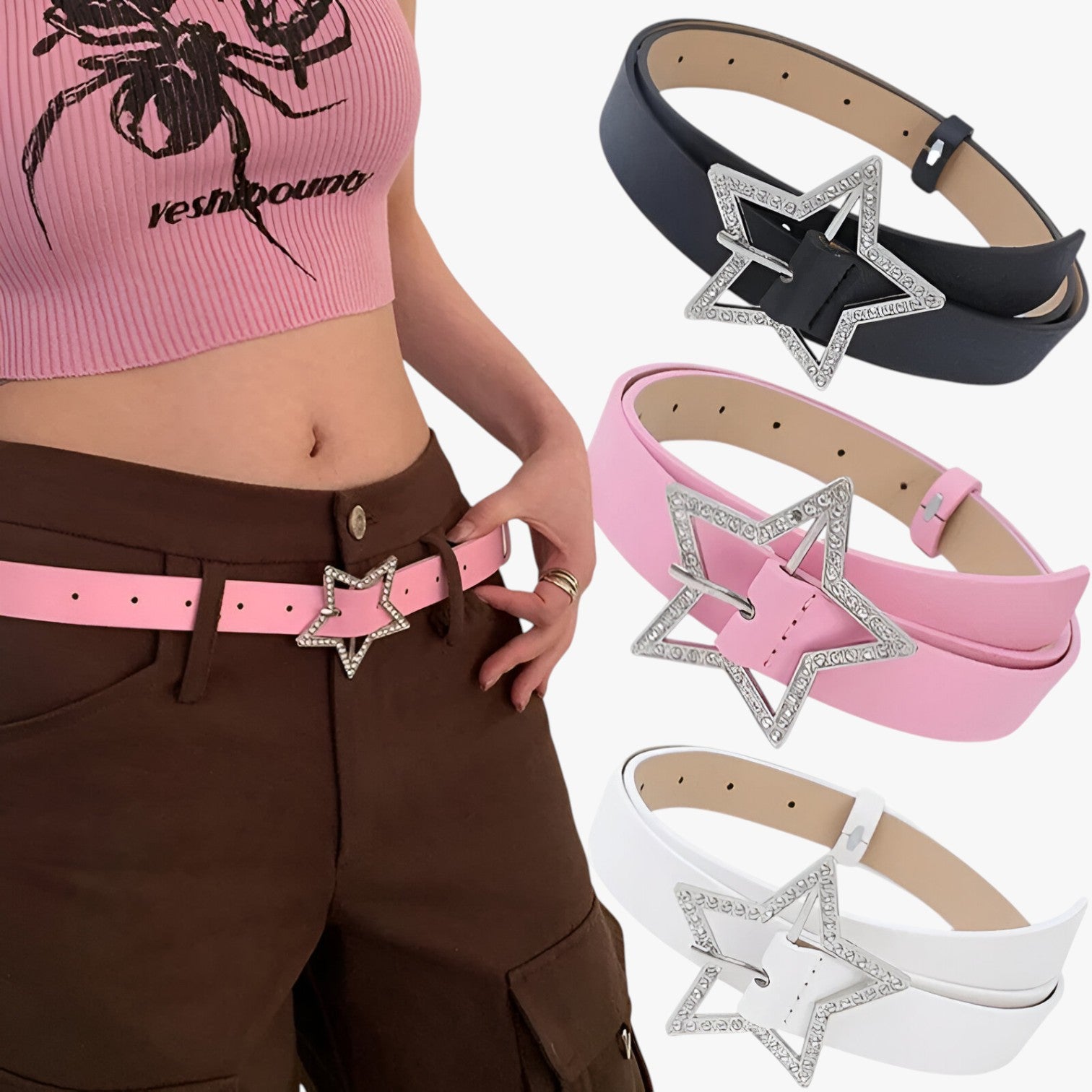 Cintura Y2K con strass per jeans - - belt Belts cintura cintura strass jeans strass waist belt for women Womens belt - Concept Palermo