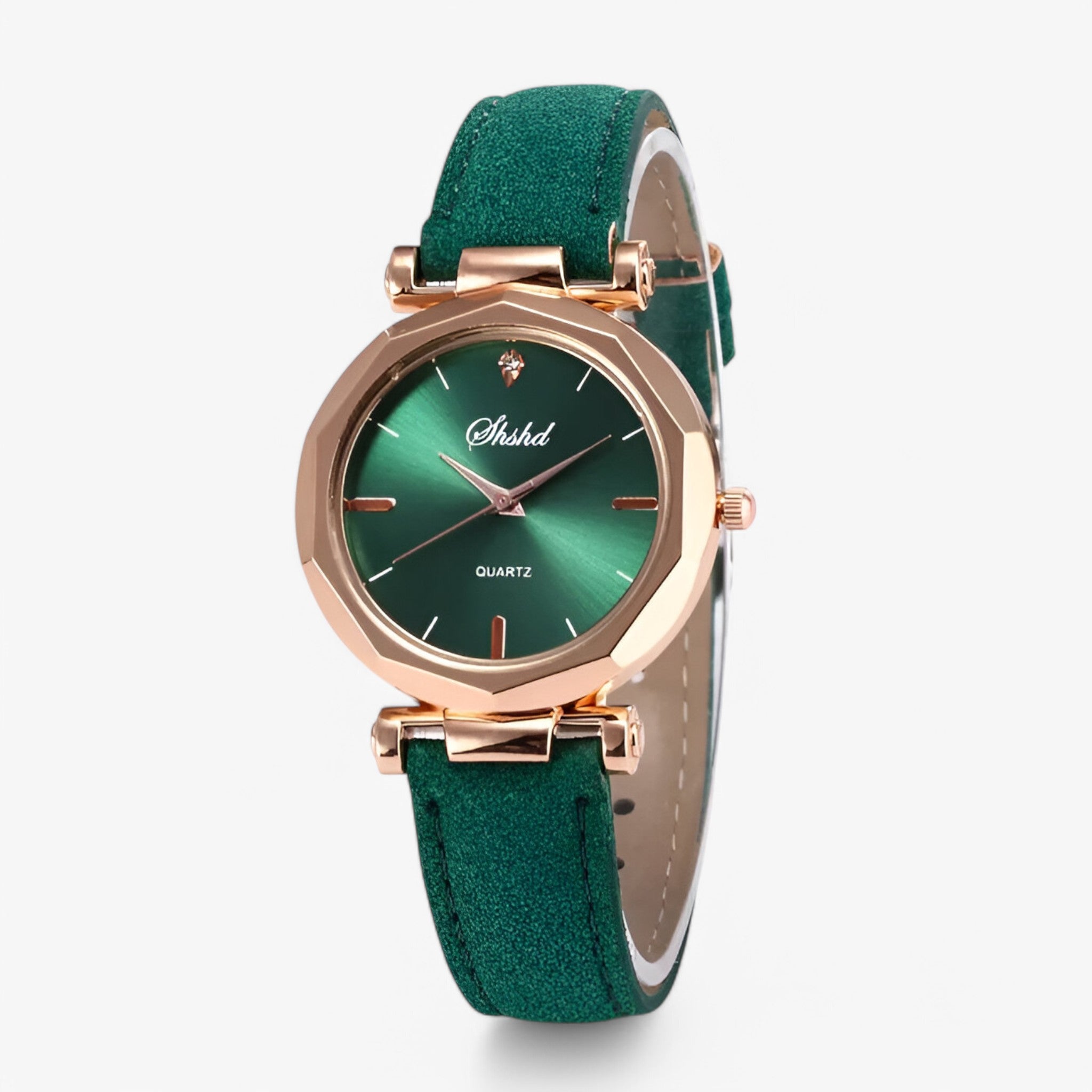 Orologio da donna in pelle con cristalli e movimento al quarzo - Verde - cristalli donna female watch movimento orologio orologio donna pelle quarzo watch for women watches - Concept Palermo
